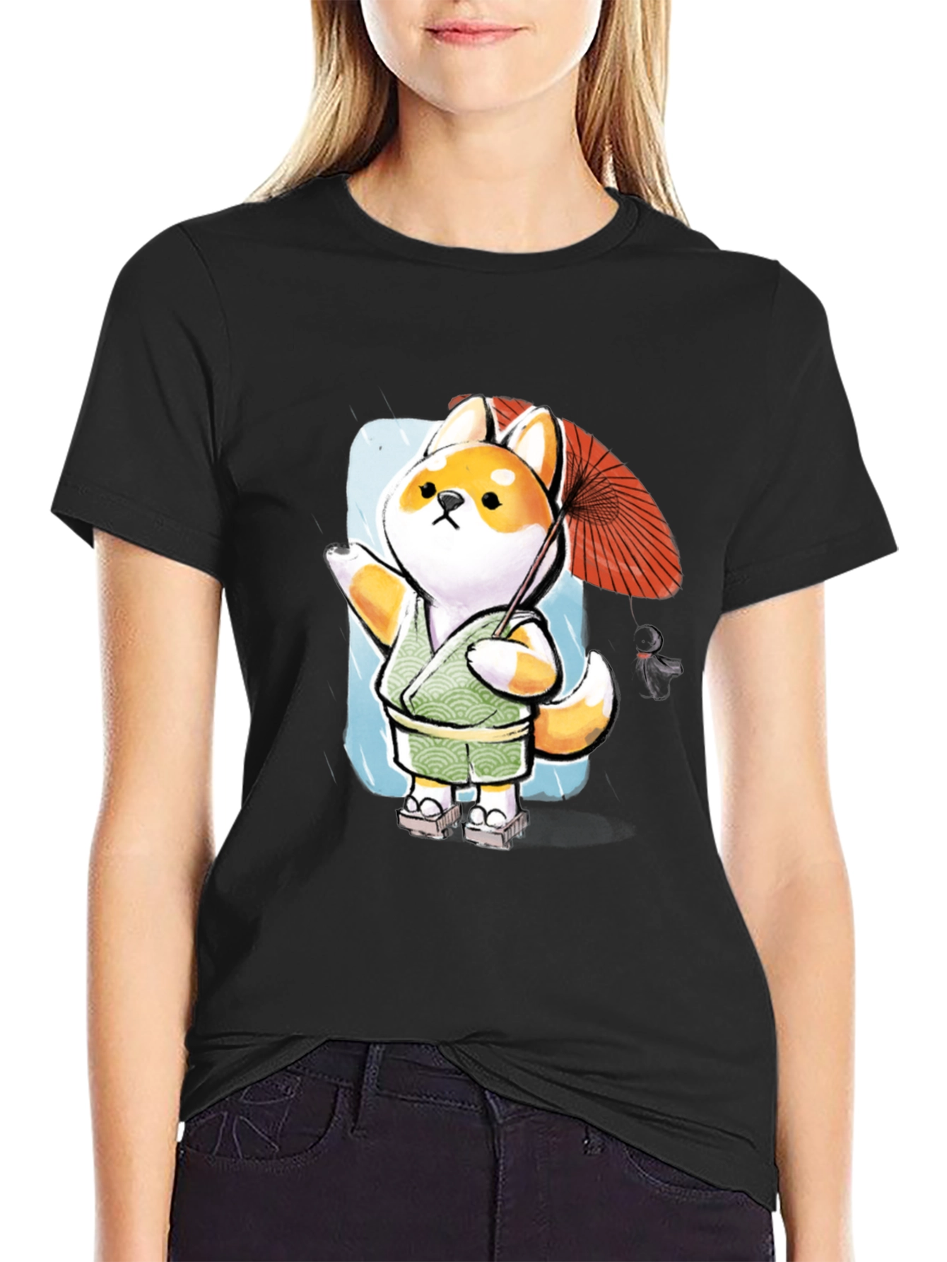 Shiba Inu Umbrella T-Shirt - Japanese Doge Style