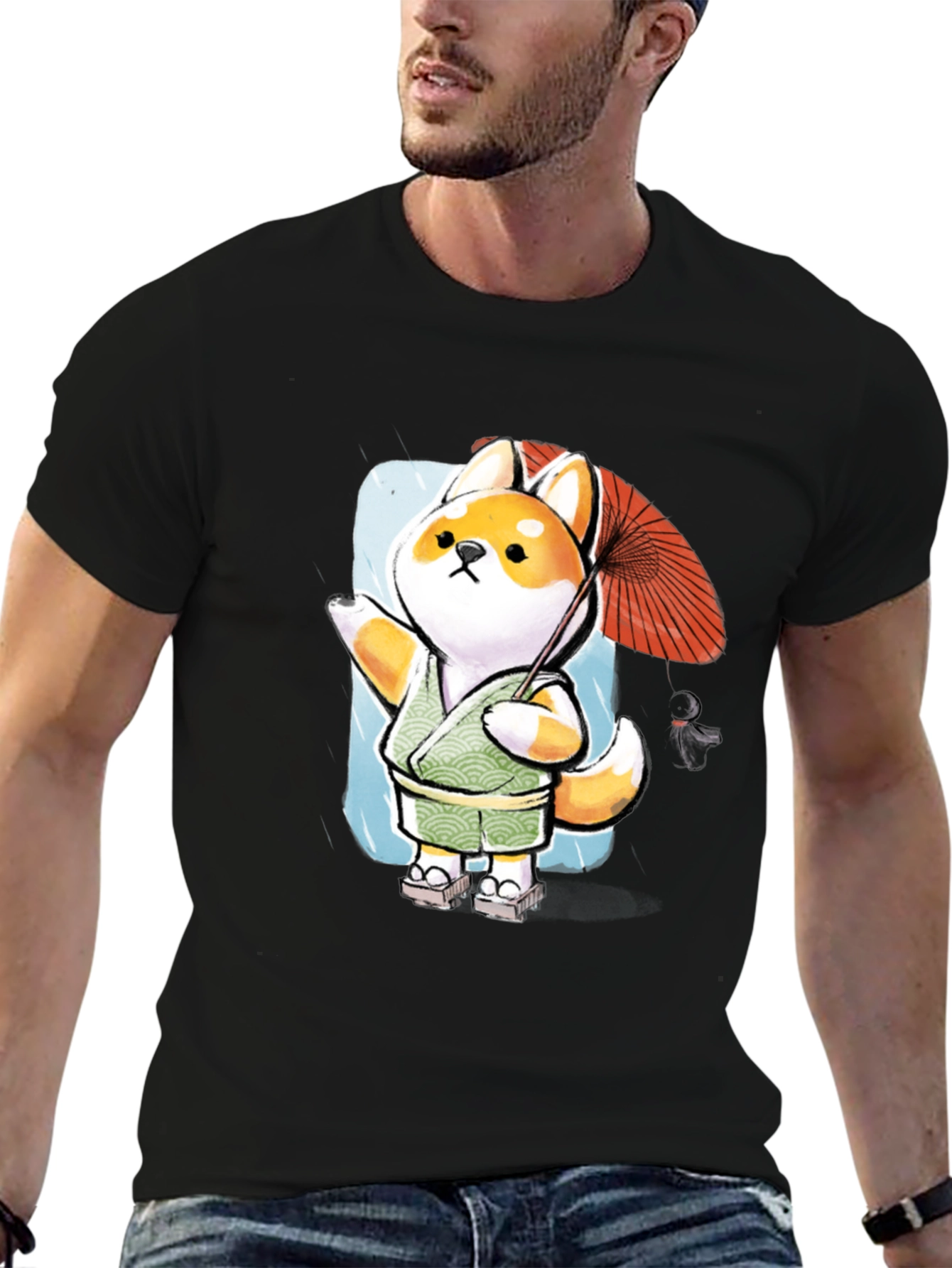 Shiba Inu Umbrella T-Shirt - Japanese Doge Style