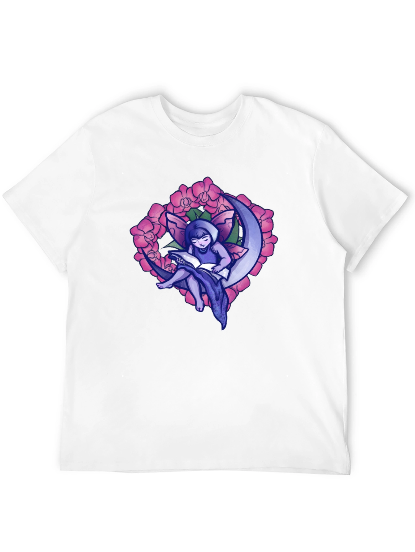 Fairy on Moon T-Shirt - Black Graphic Tee