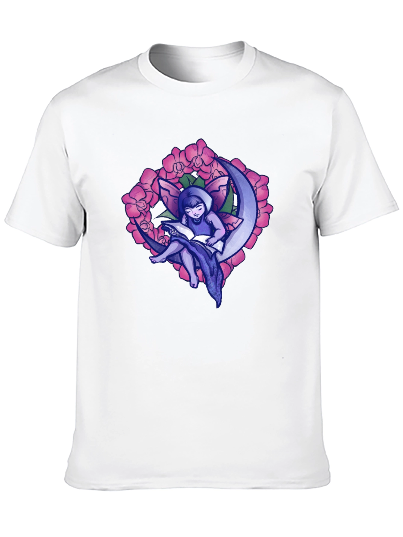 Fairy on Moon T-Shirt - Black Graphic Tee