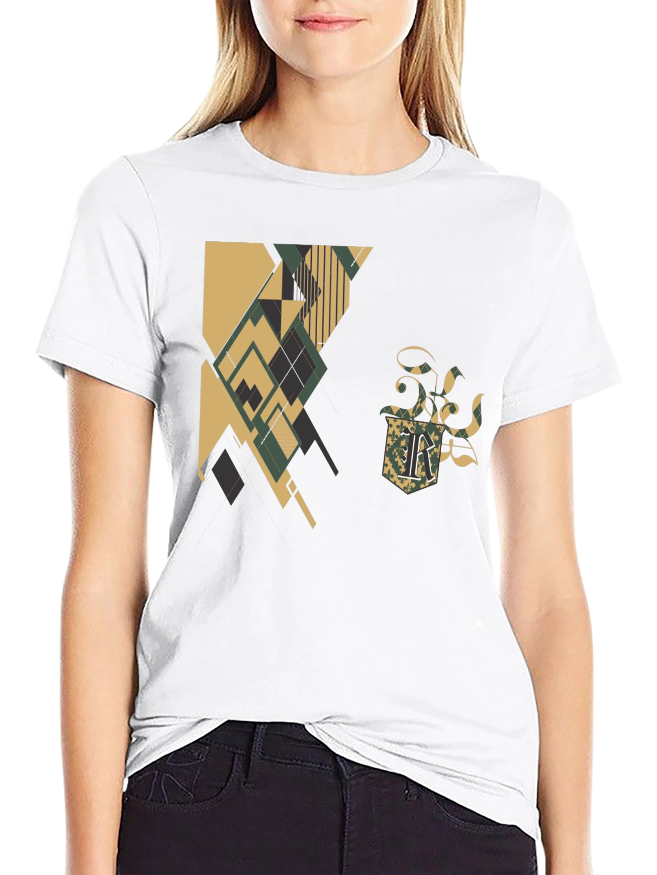 Urban Geometric Shield Graphic T-Shirt