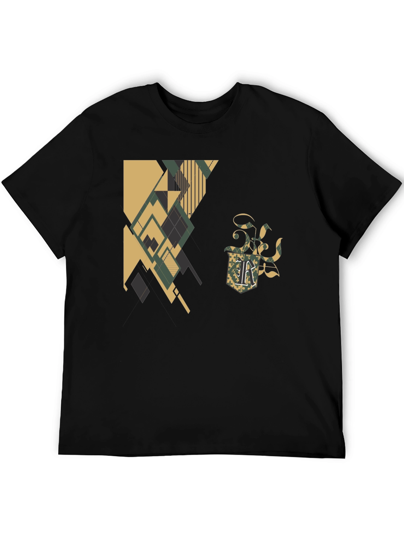 Urban Geometric Shield Graphic T-Shirt