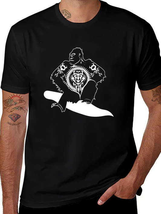 Black Gorilla Lion Graphic Tee