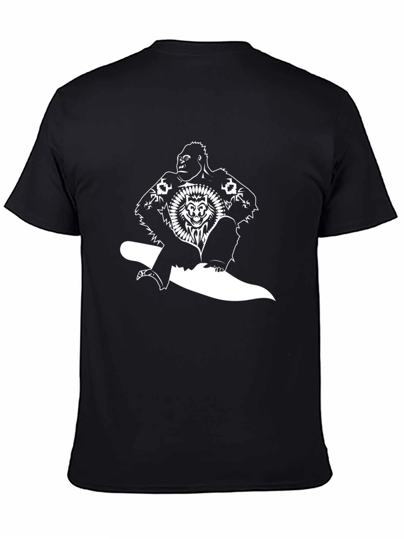 Black Gorilla Lion Graphic Tee