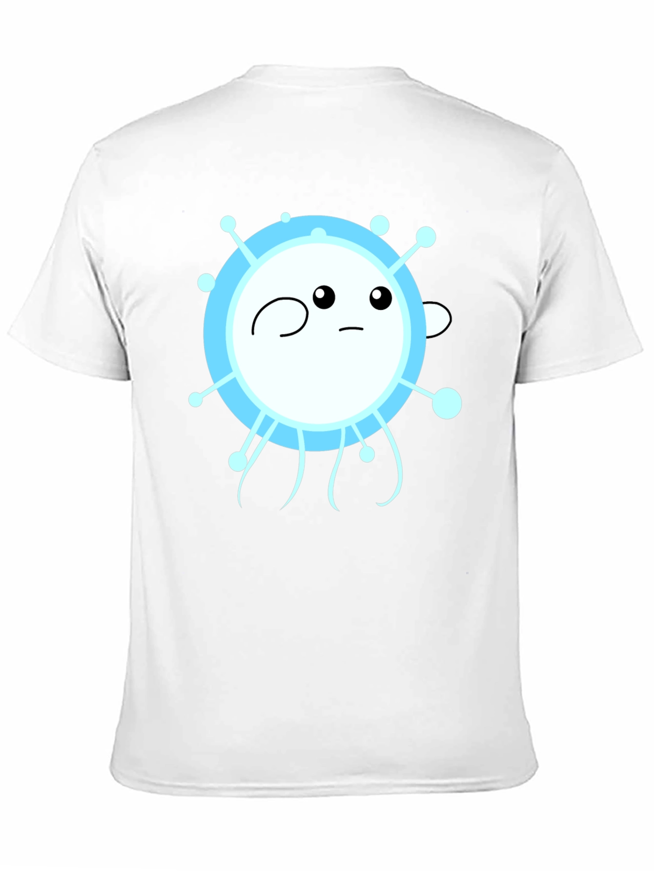 Funny Cartoon Virus Graphic Black T-Shirt