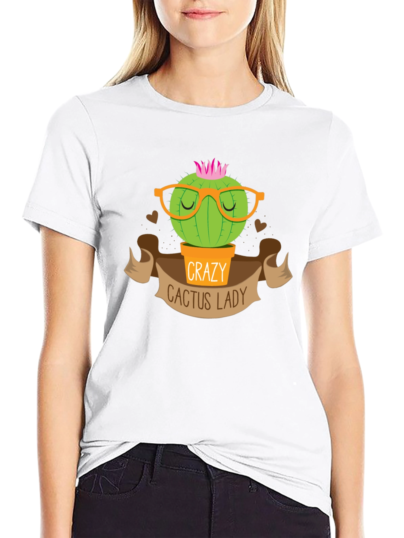 Crazy Cactus Lady T-Shirt Novelty Tee