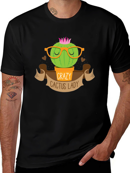 Crazy Cactus Lady T-Shirt Novelty Tee