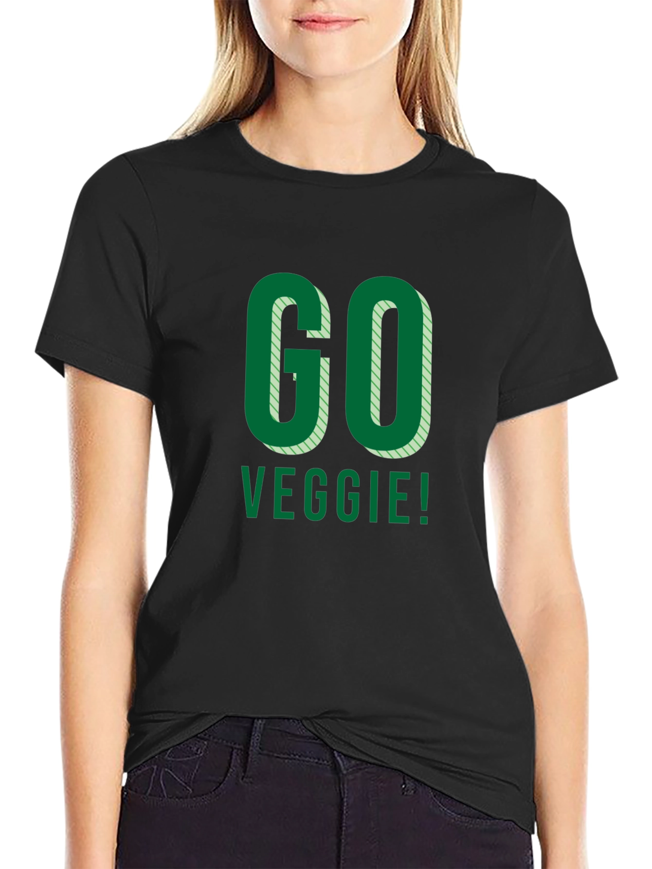 Go Veggie! Black Graphic Tee