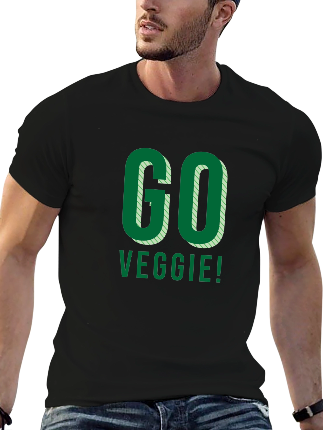 Go Veggie! Black Graphic Tee