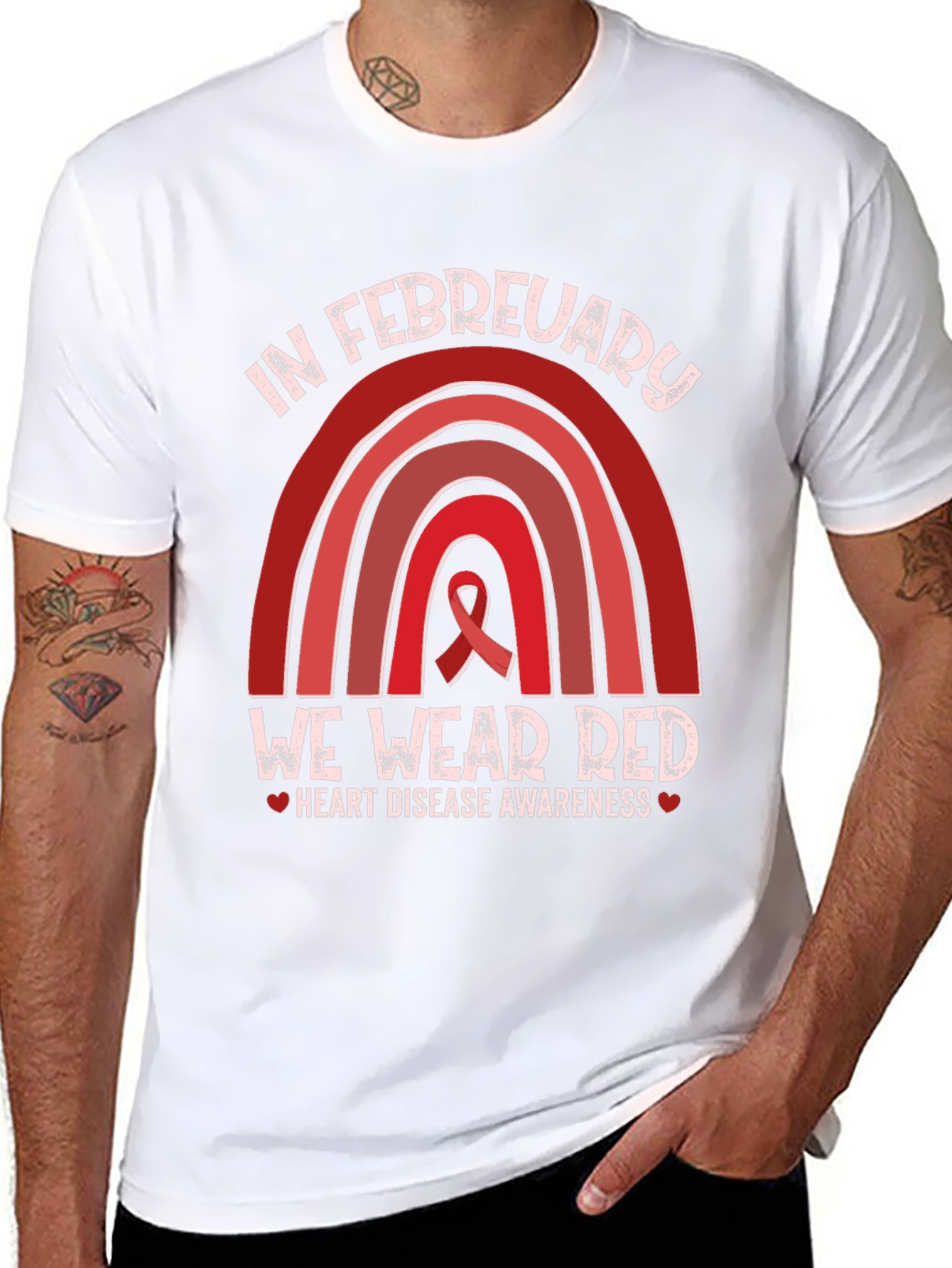 In February We Wear Red Heart Disease Awareness T-Shirt