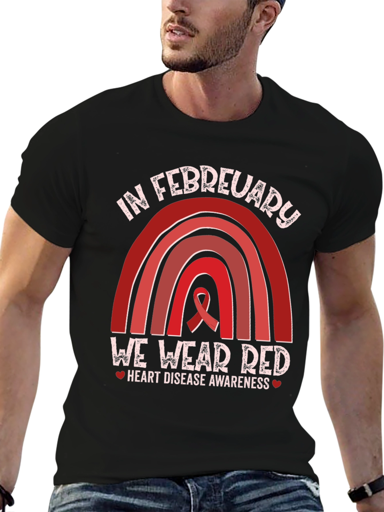 In February We Wear Red Heart Disease Awareness T-Shirt