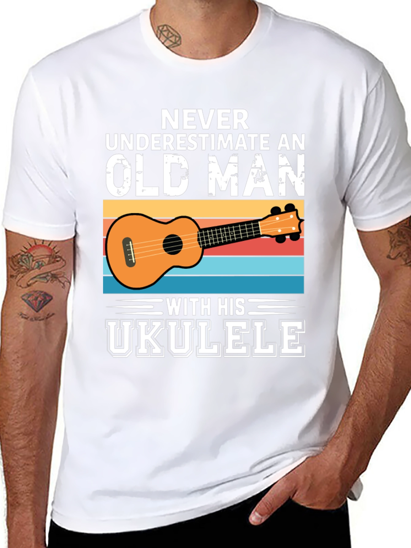 Old Man Ukulele Graphic Tee