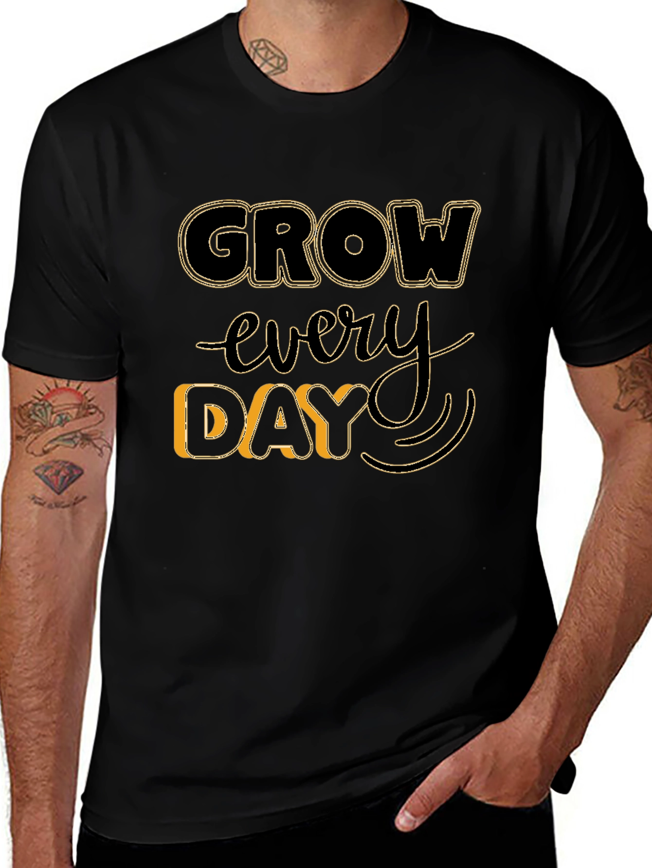 Grow Every Day Graphic Tee - Black Unisex T-Shirt