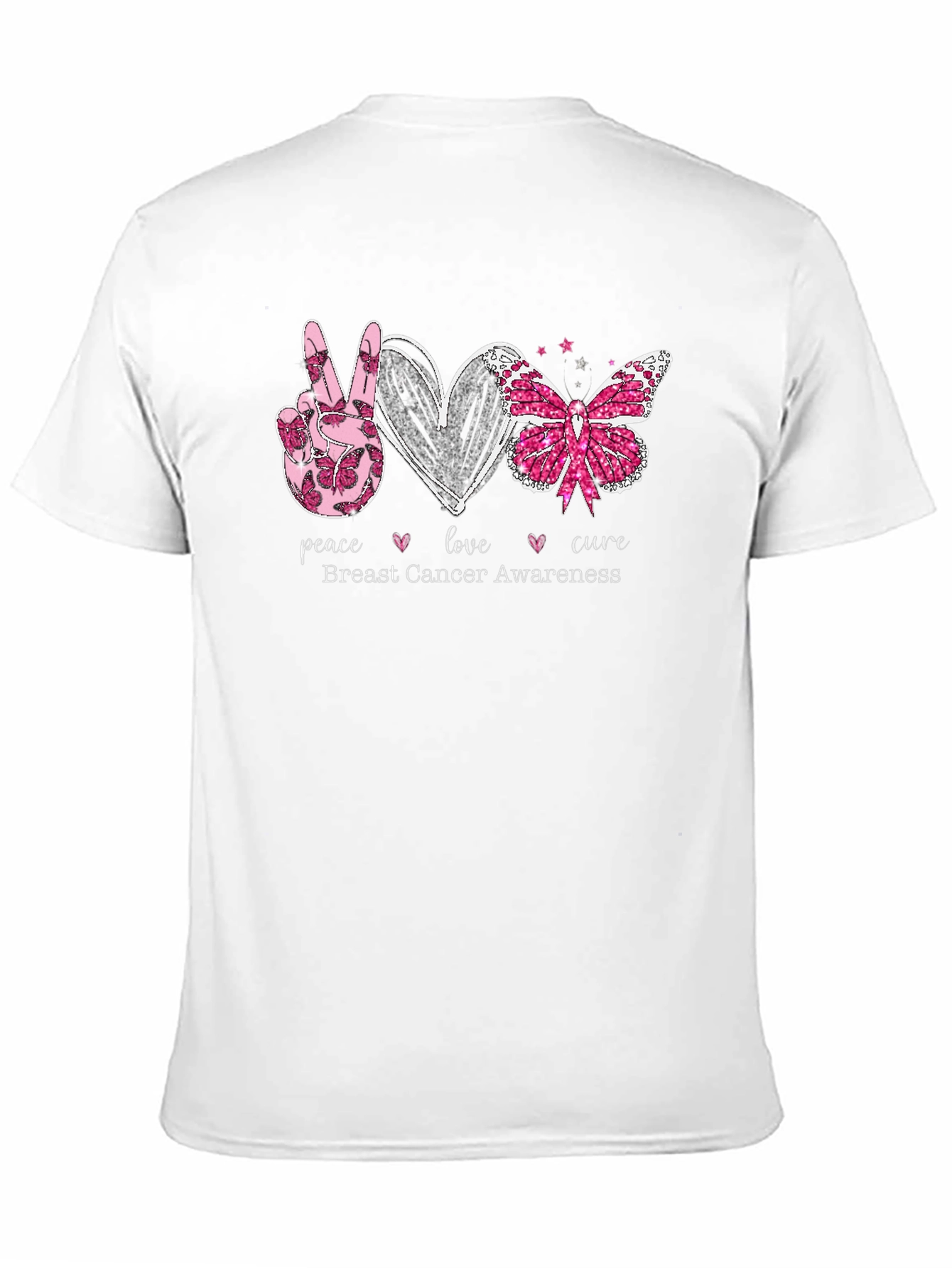 Breast Cancer Awareness T-Shirt Peace Love Cure