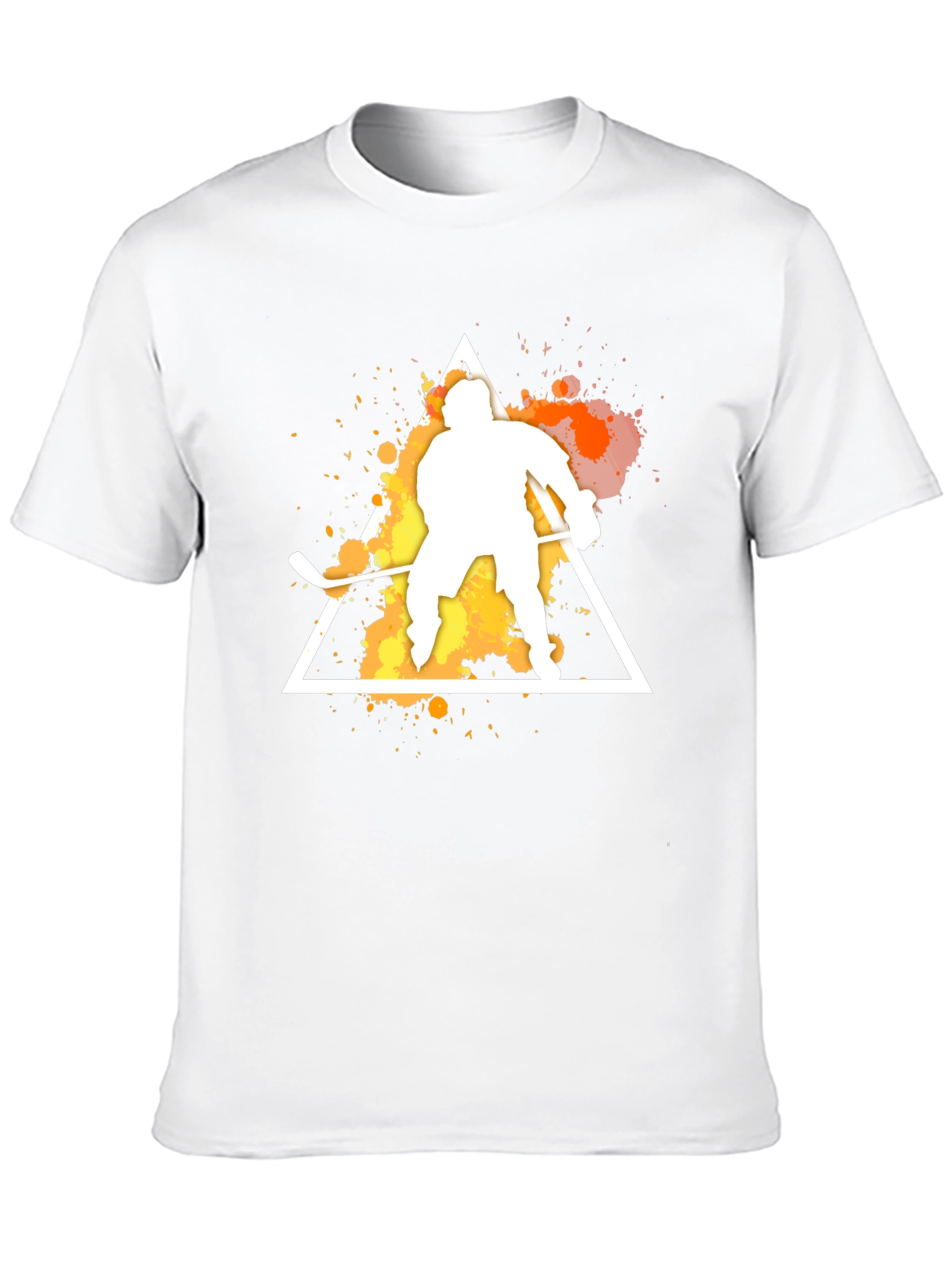 Hockey Player Graphic Tee - Sporty Black T-Shirt