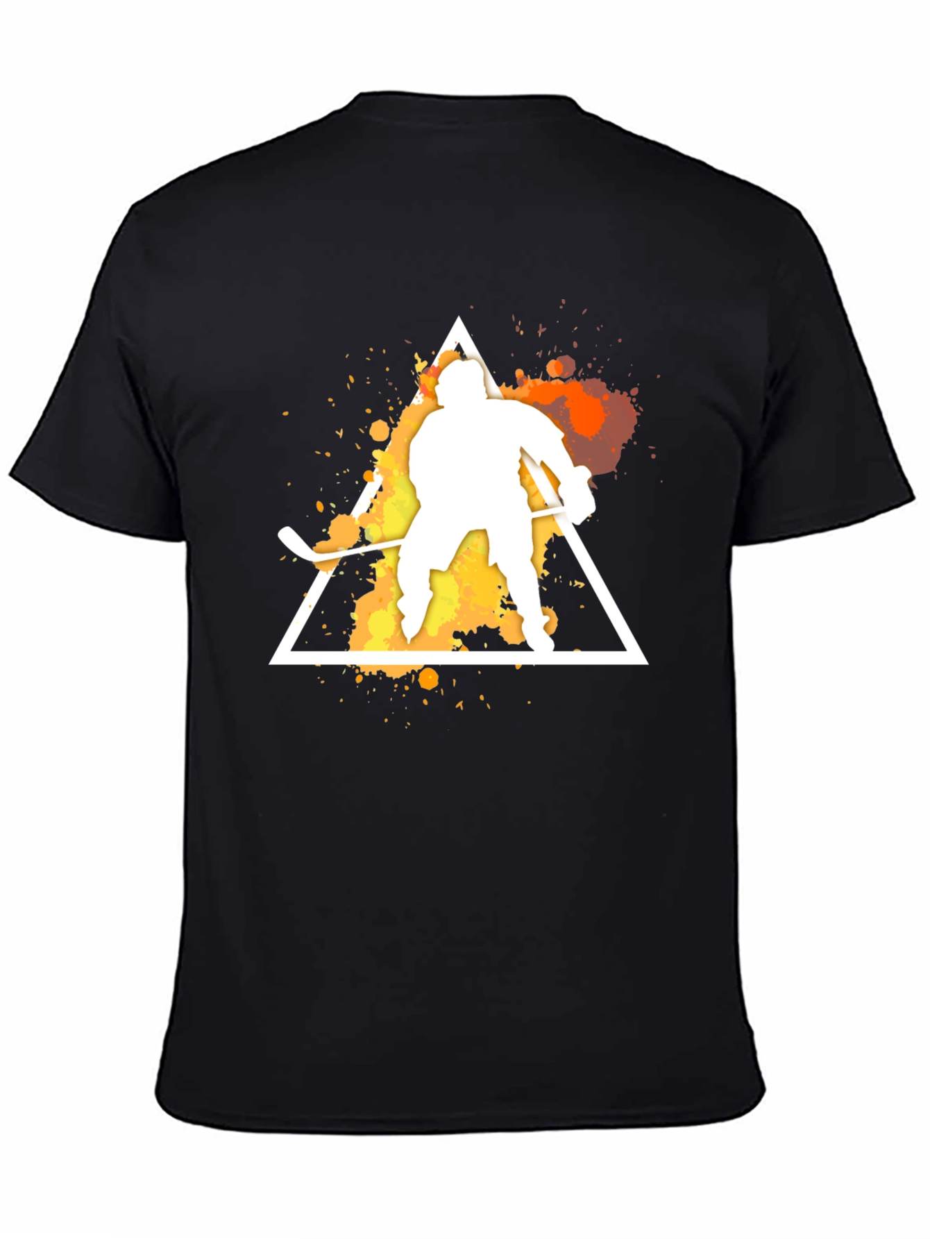 Hockey Player Graphic Tee - Sporty Black T-Shirt