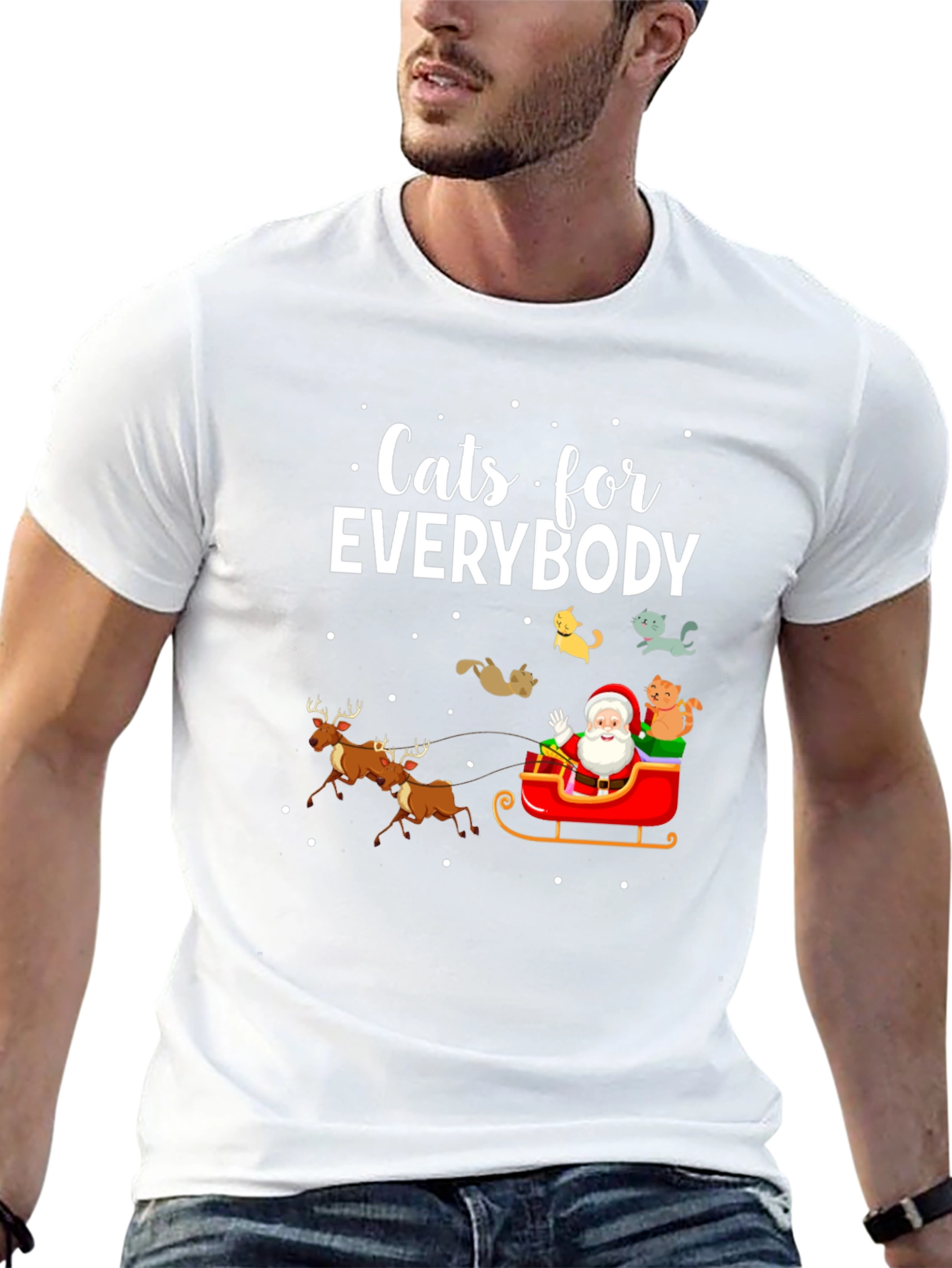Cats for Everybody Christmas Graphic T-Shirt