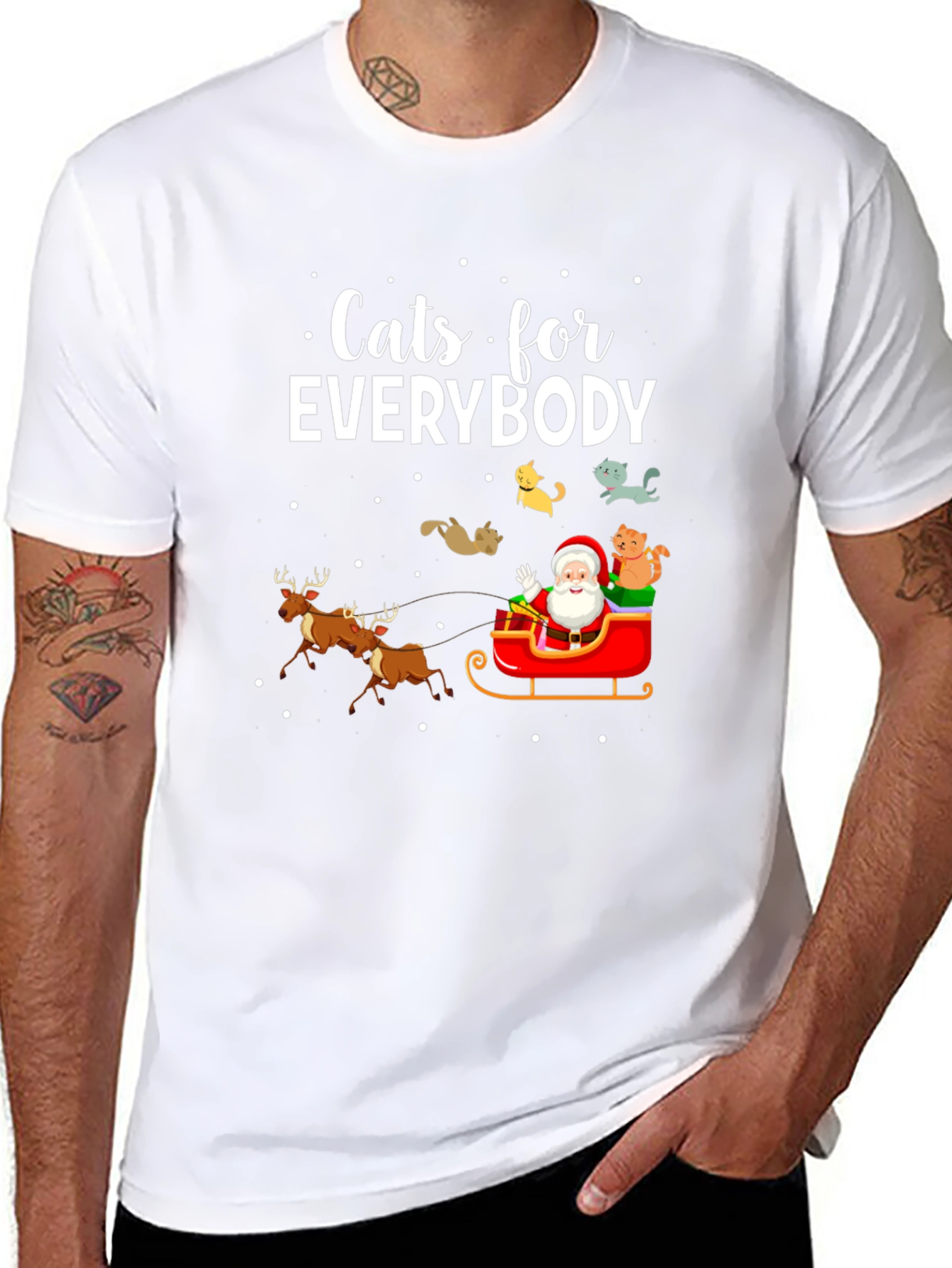 Cats for Everybody Christmas Graphic T-Shirt