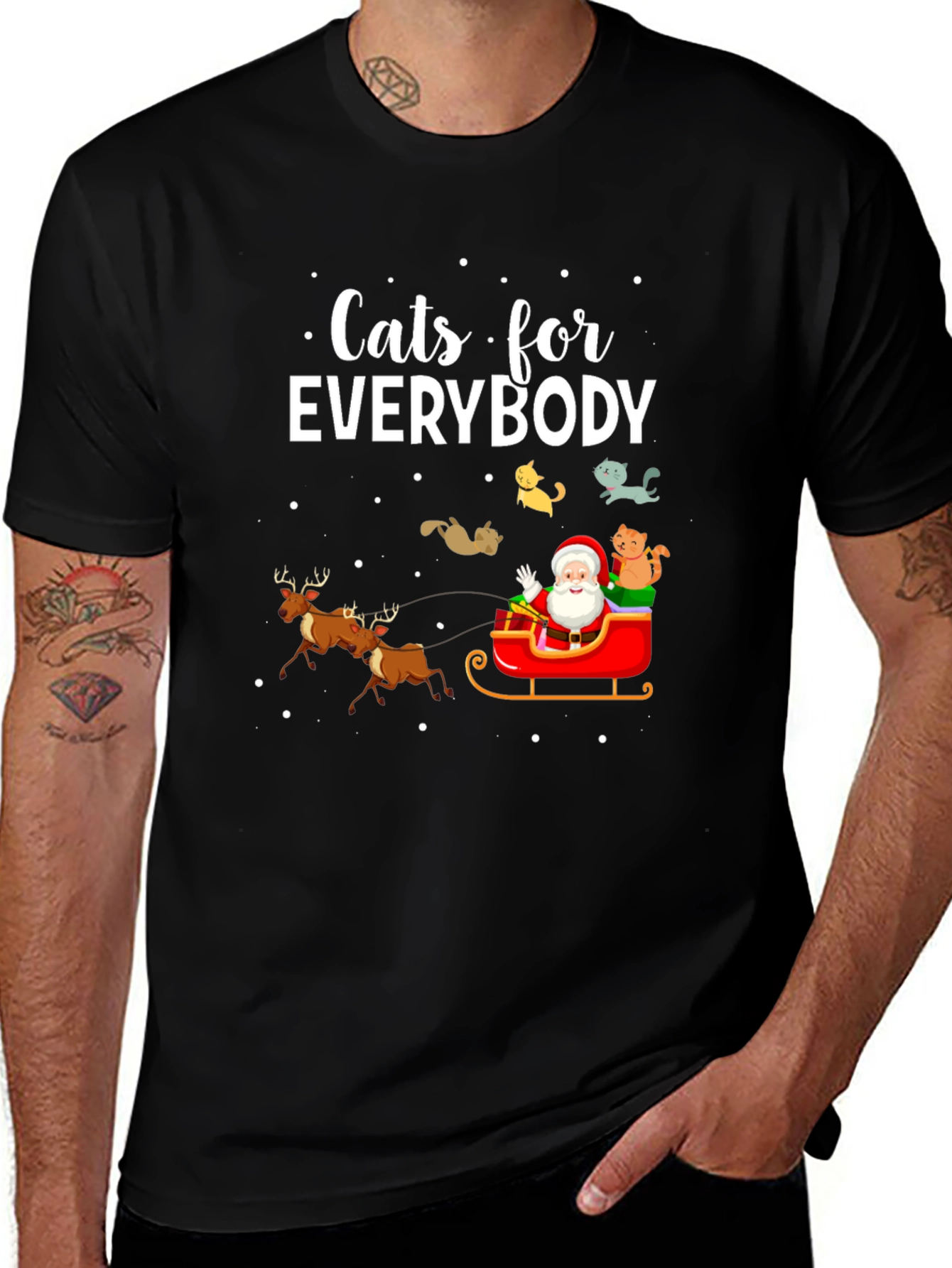 Cats for Everybody Christmas Graphic T-Shirt