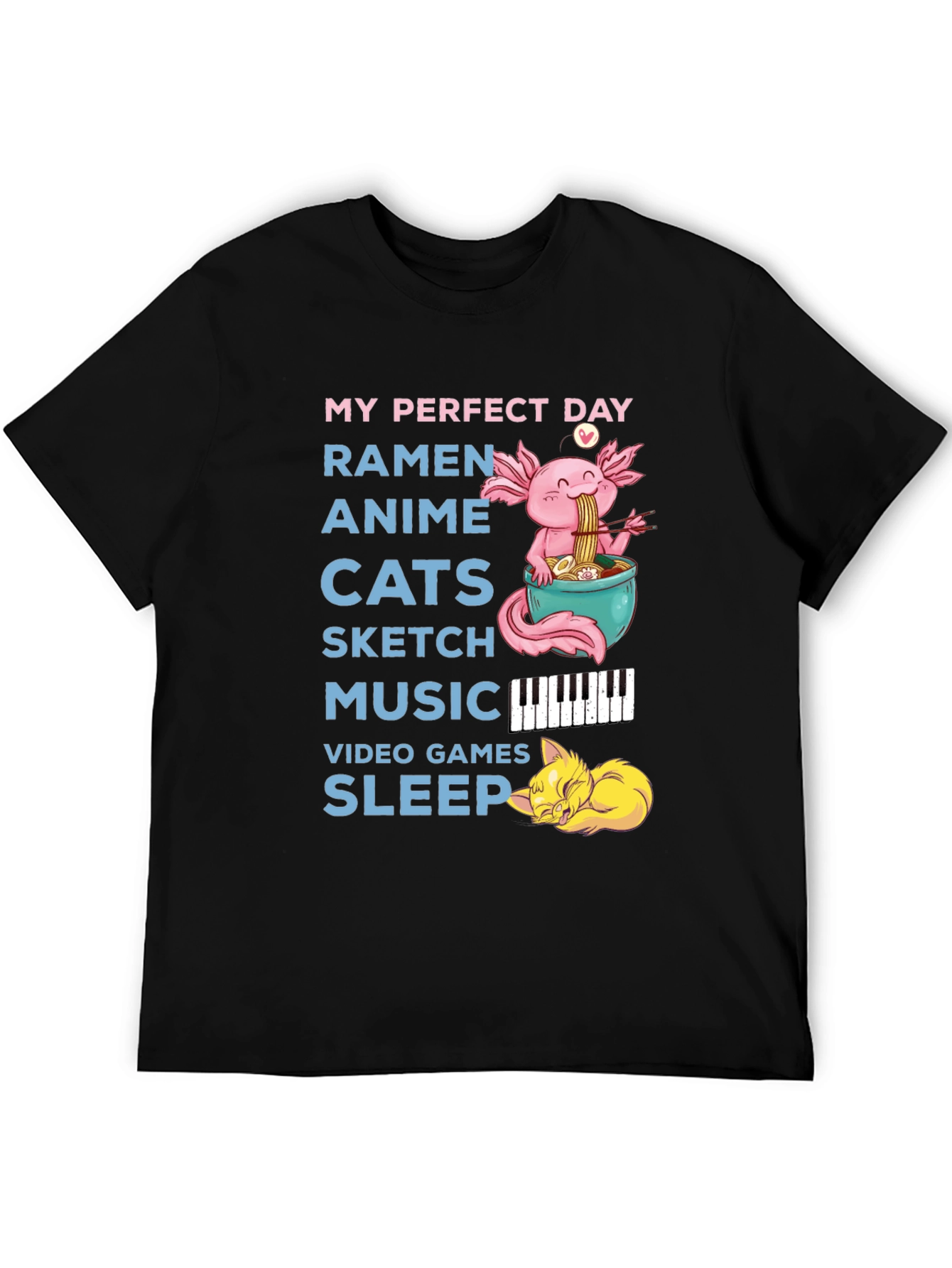 My Perfect Day T-Shirt: Ramen Anime Cats Music