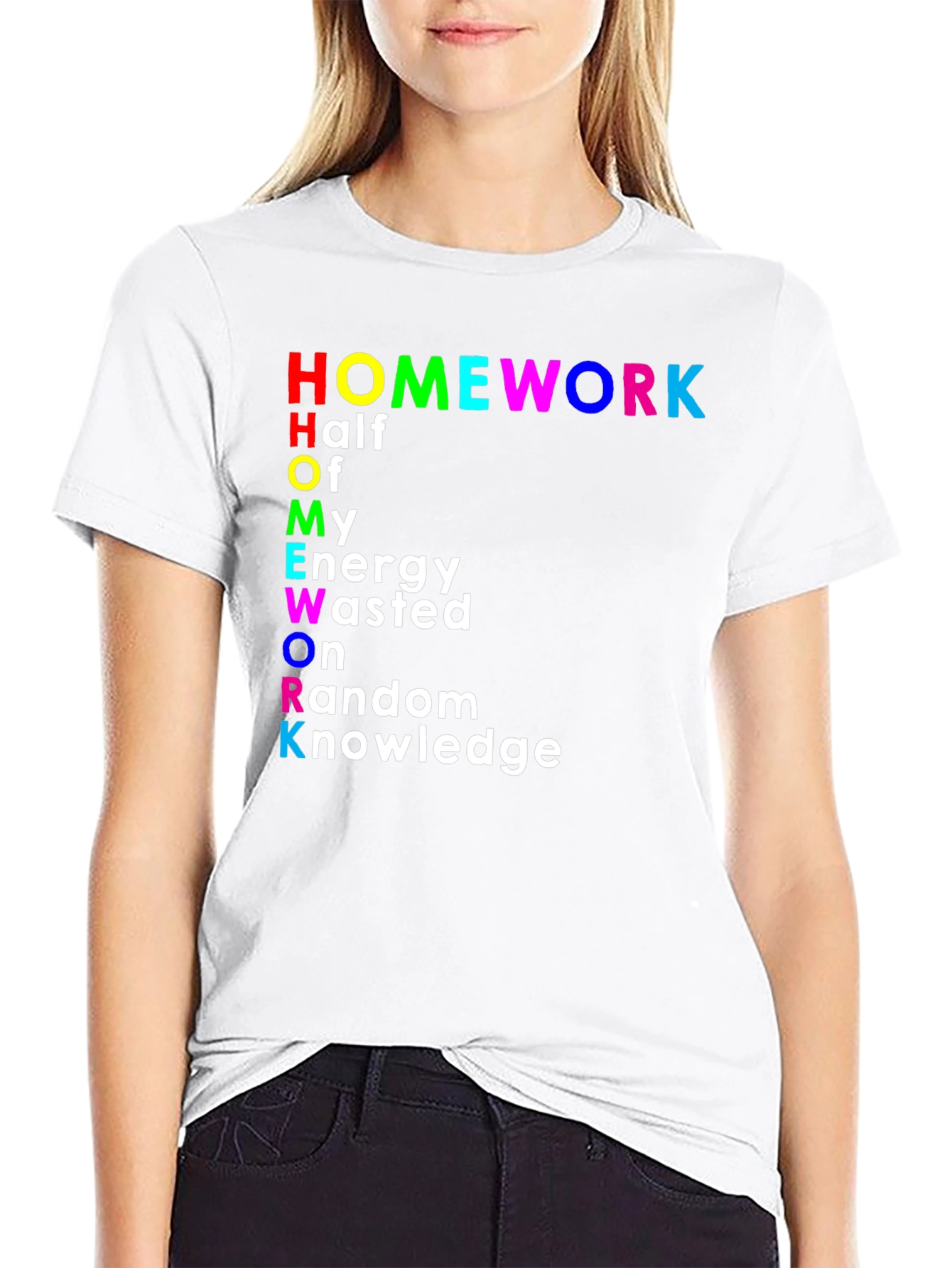 Funny Homework Half Energy Wasted T-Shirt