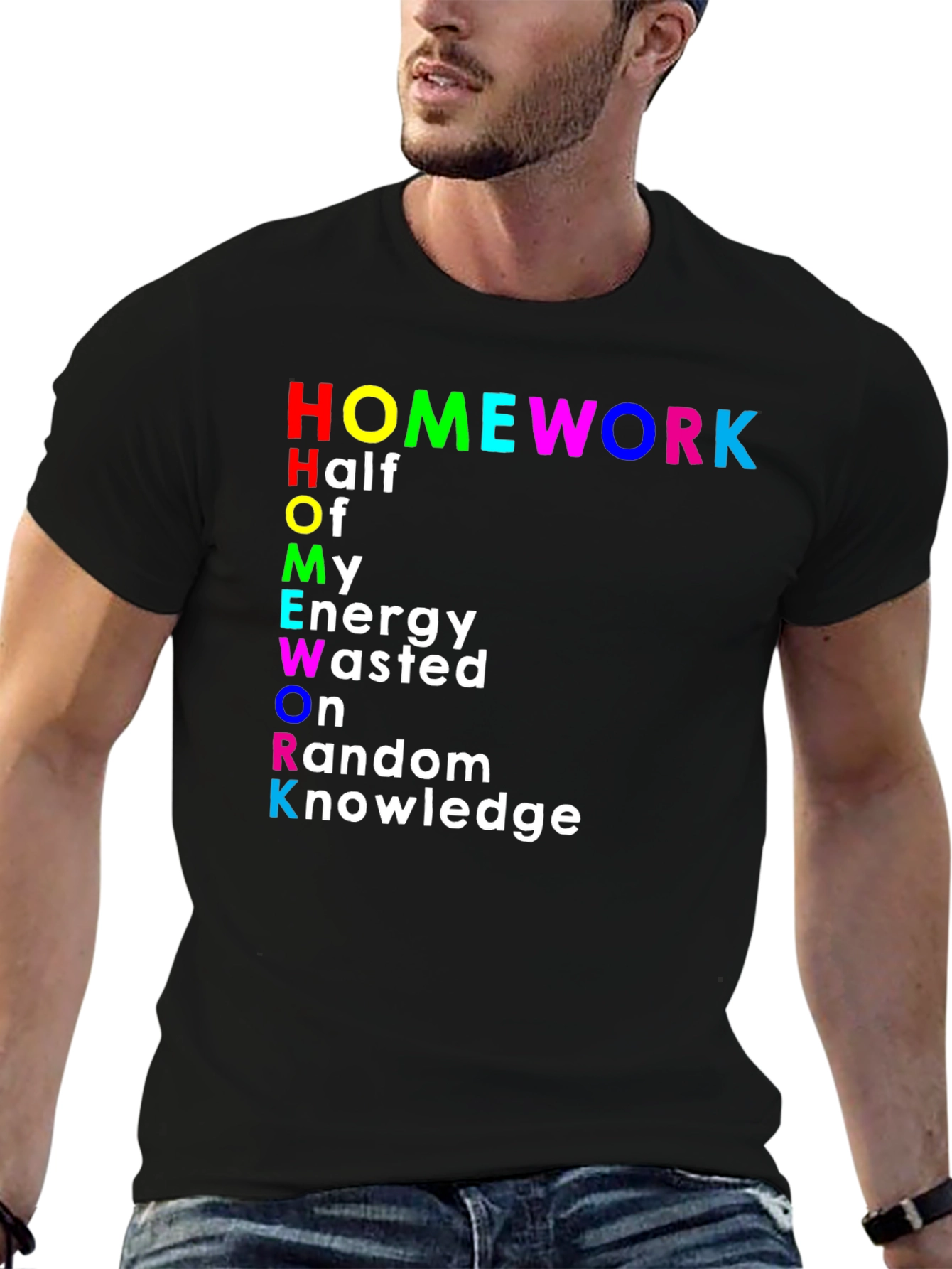 Funny Homework Half Energy Wasted T-Shirt