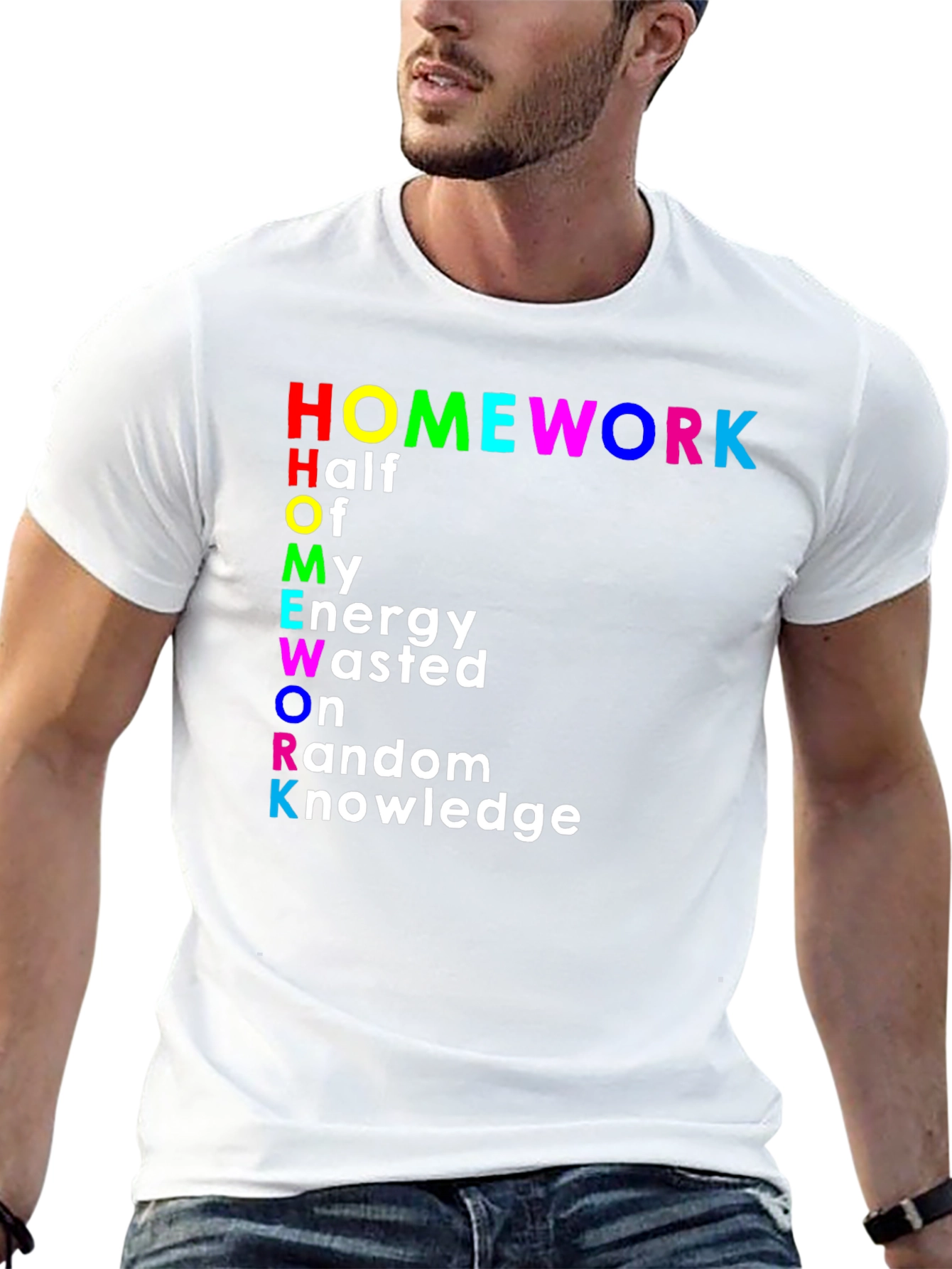 Funny Homework Half Energy Wasted T-Shirt