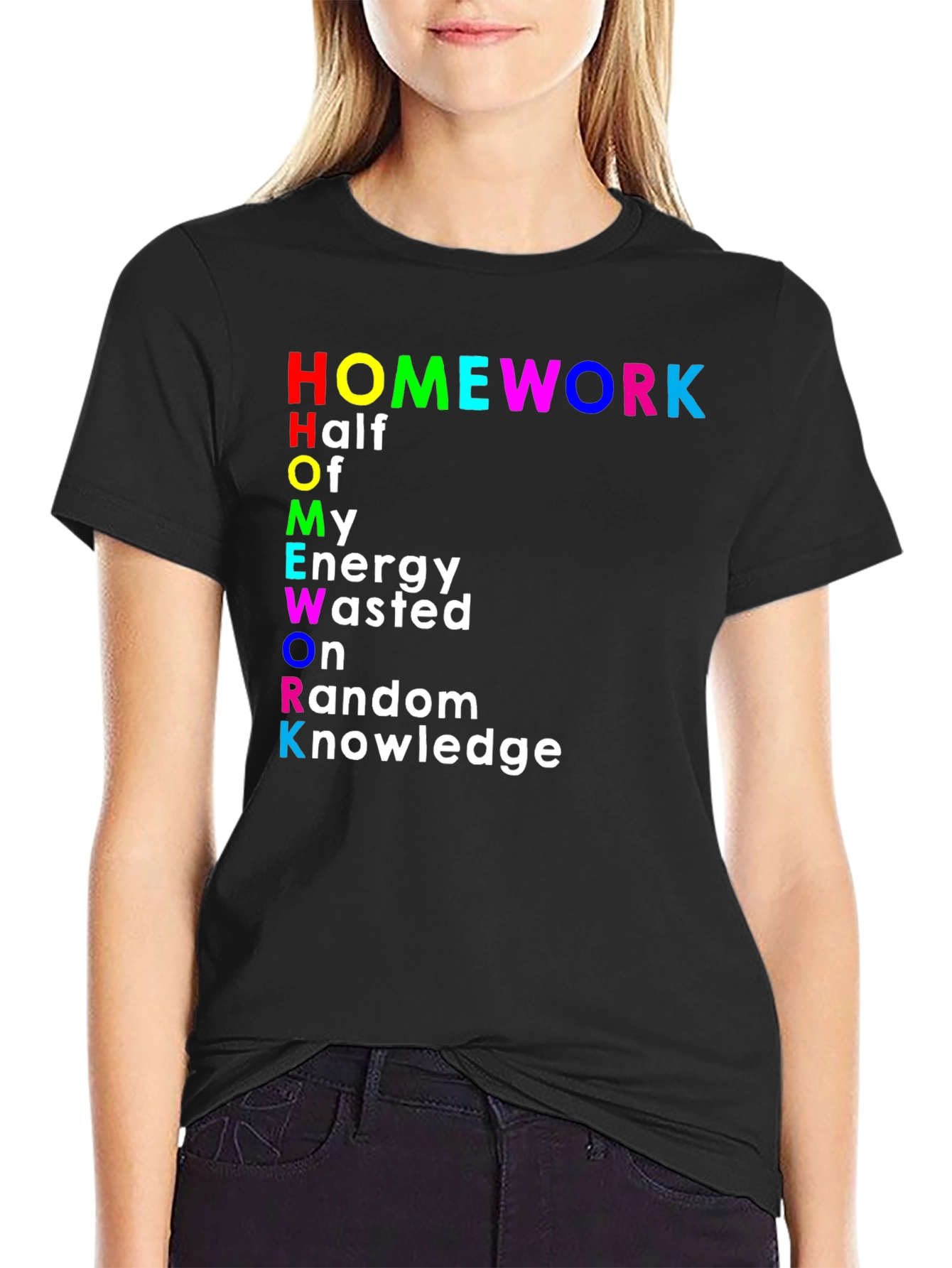 Funny Homework Half Energy Wasted T-Shirt