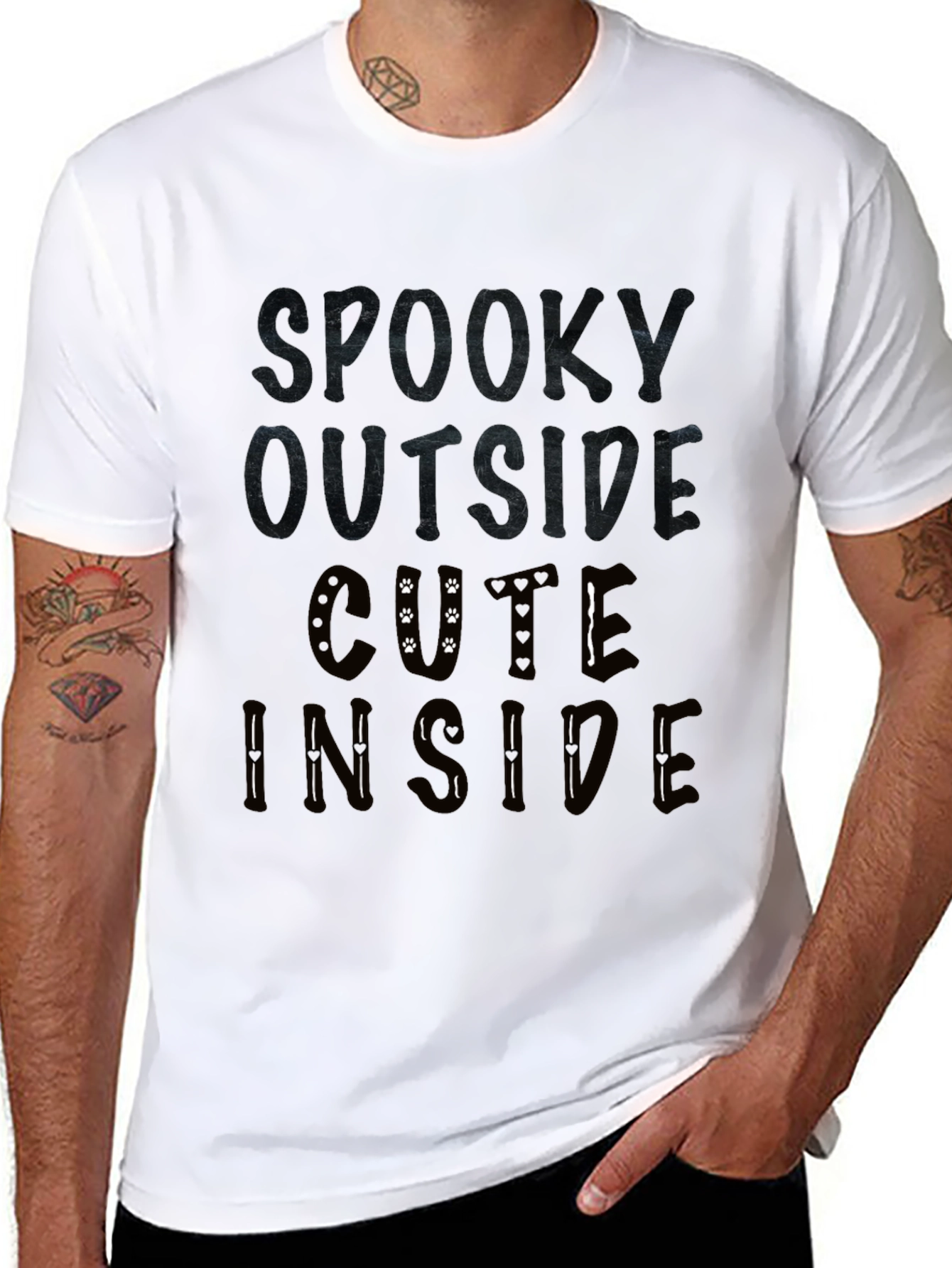 Spooky Outside Cute Inside Graphic T-Shirt