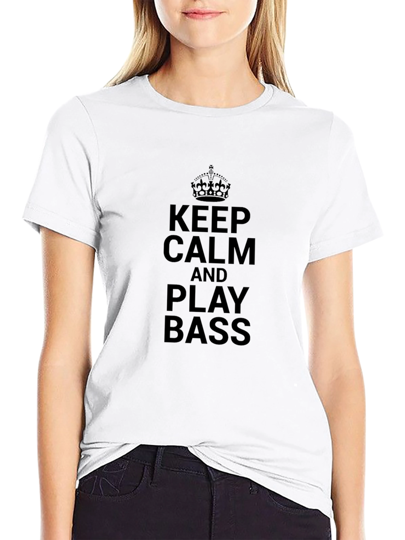 Keep Calm and Play Bass Black T-Shirt