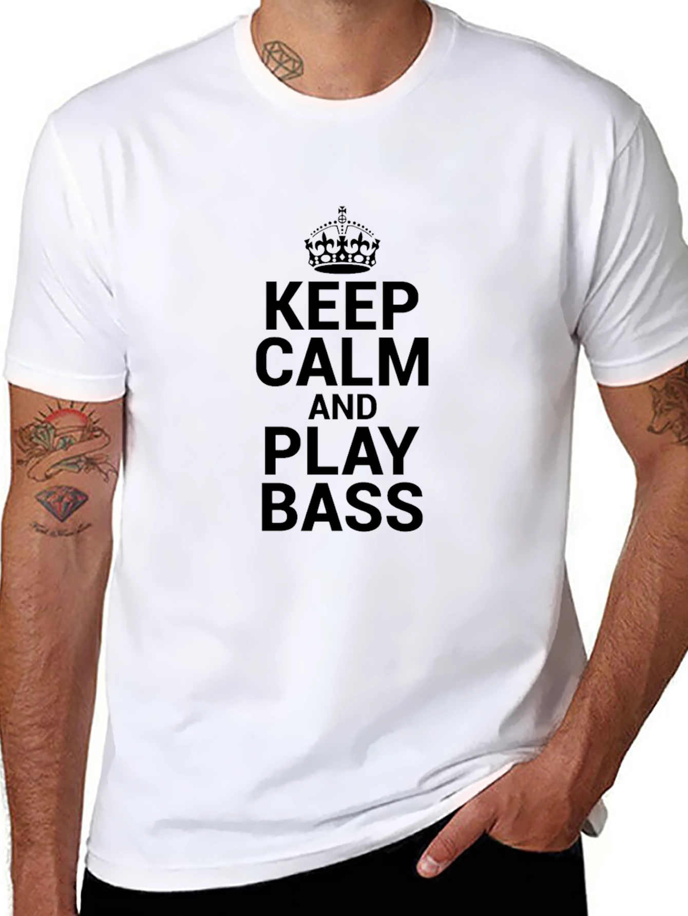 Keep Calm and Play Bass Black T-Shirt