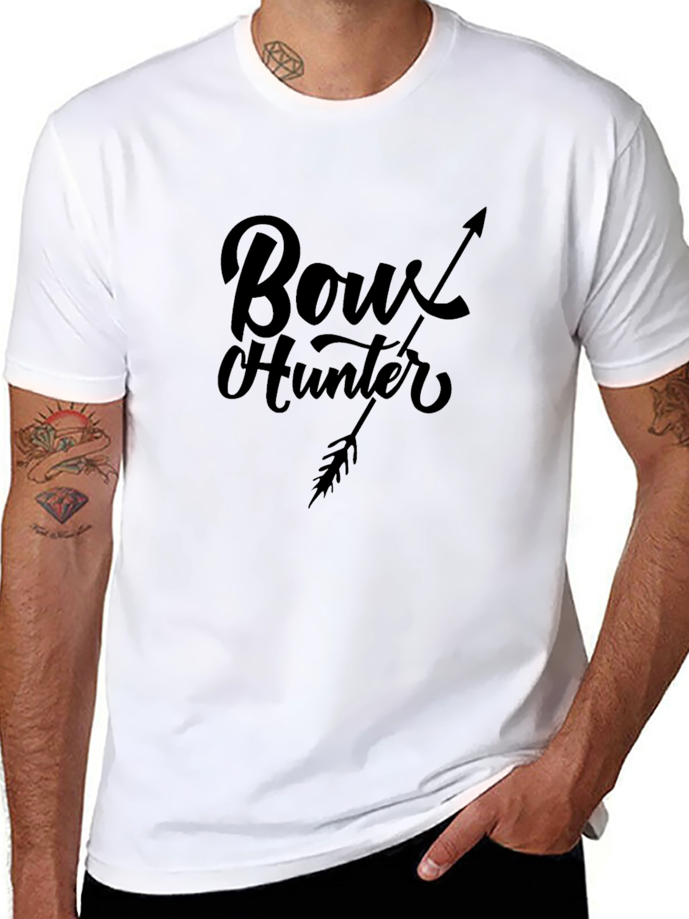 Bow Hunter Arrow Graphic Black T-Shirt