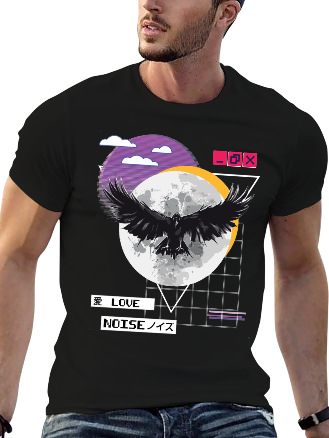 Raven Moon Graphic Tee - Love & Noise Aesthetic