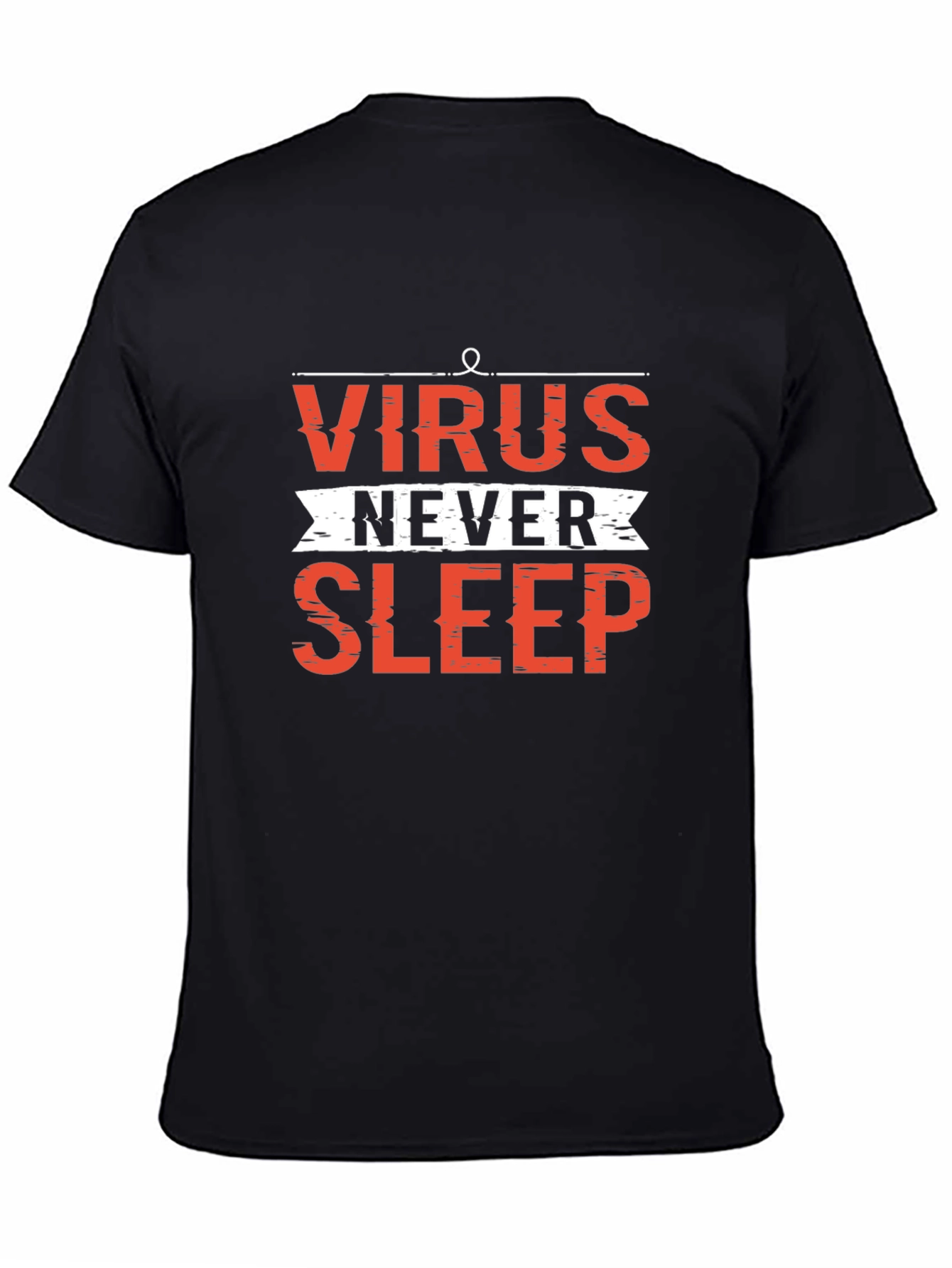 Virus Never Sleep Graphic Tee - Black Cotton