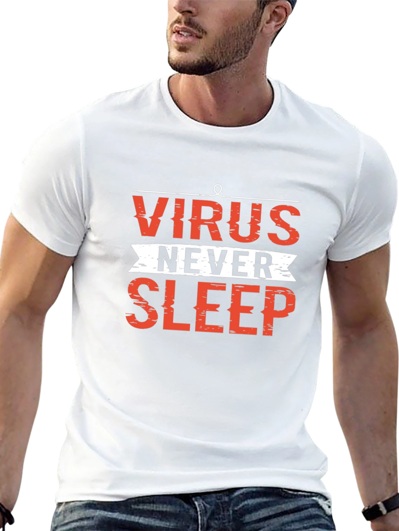 Virus Never Sleep Graphic Tee - Black Cotton