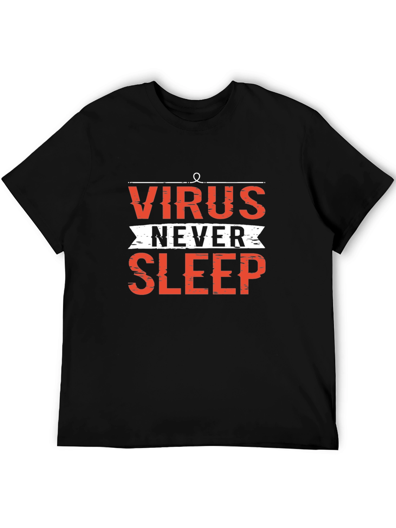 Virus Never Sleep Graphic Tee - Black Cotton