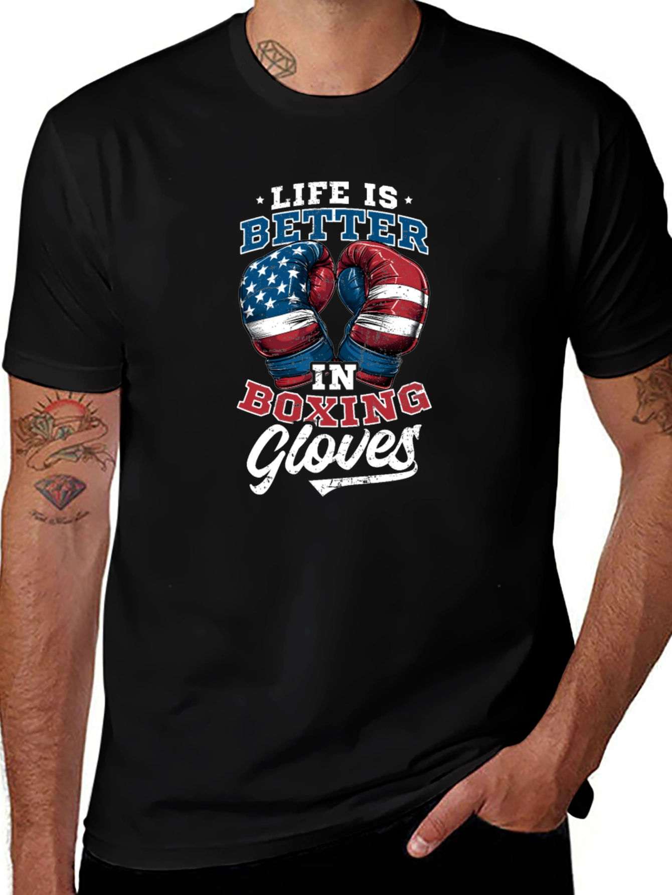 Boxing Gloves T-Shirt Life is Better Tee