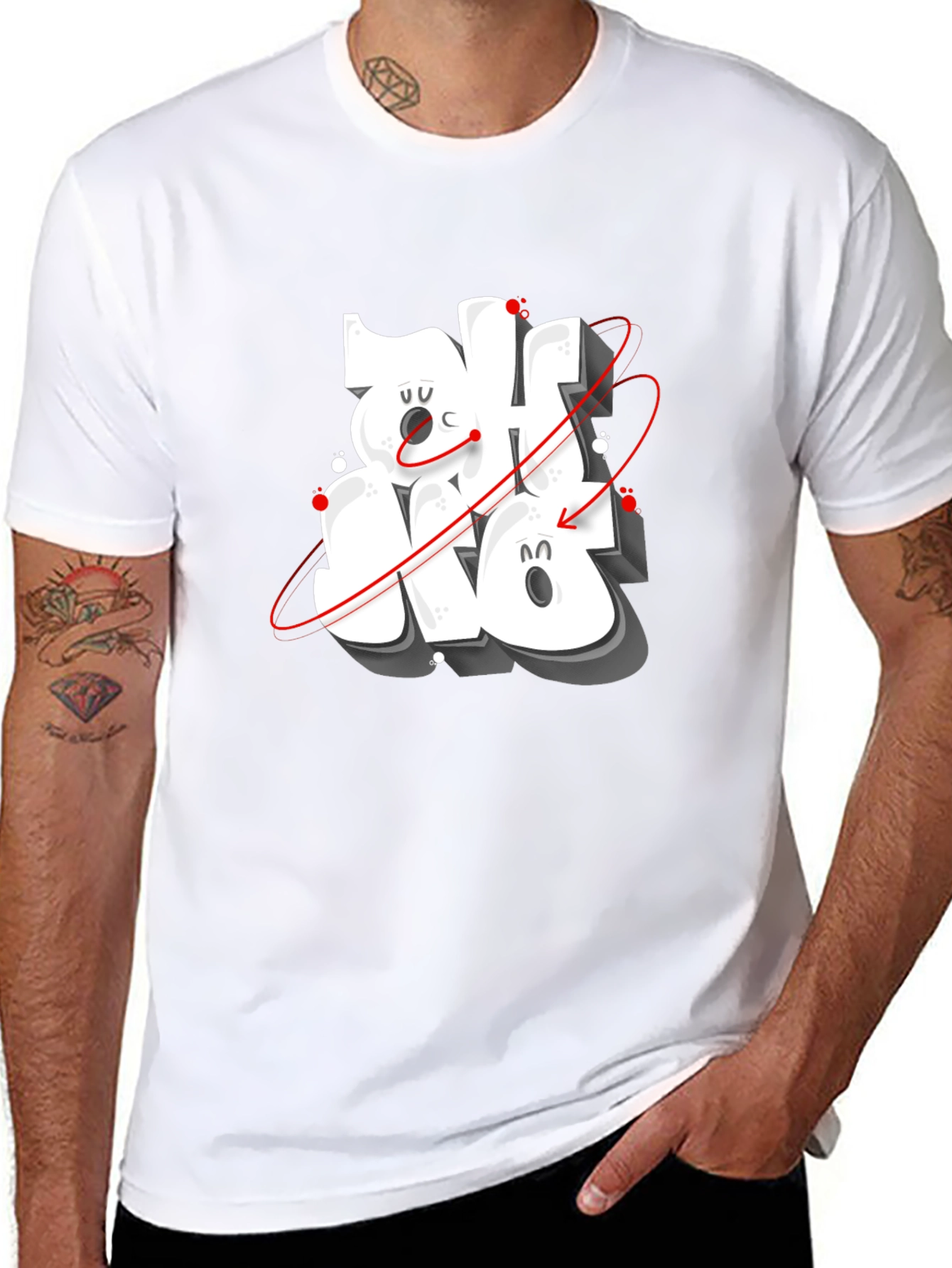 Cool Graphic Print Black T-Shirt
