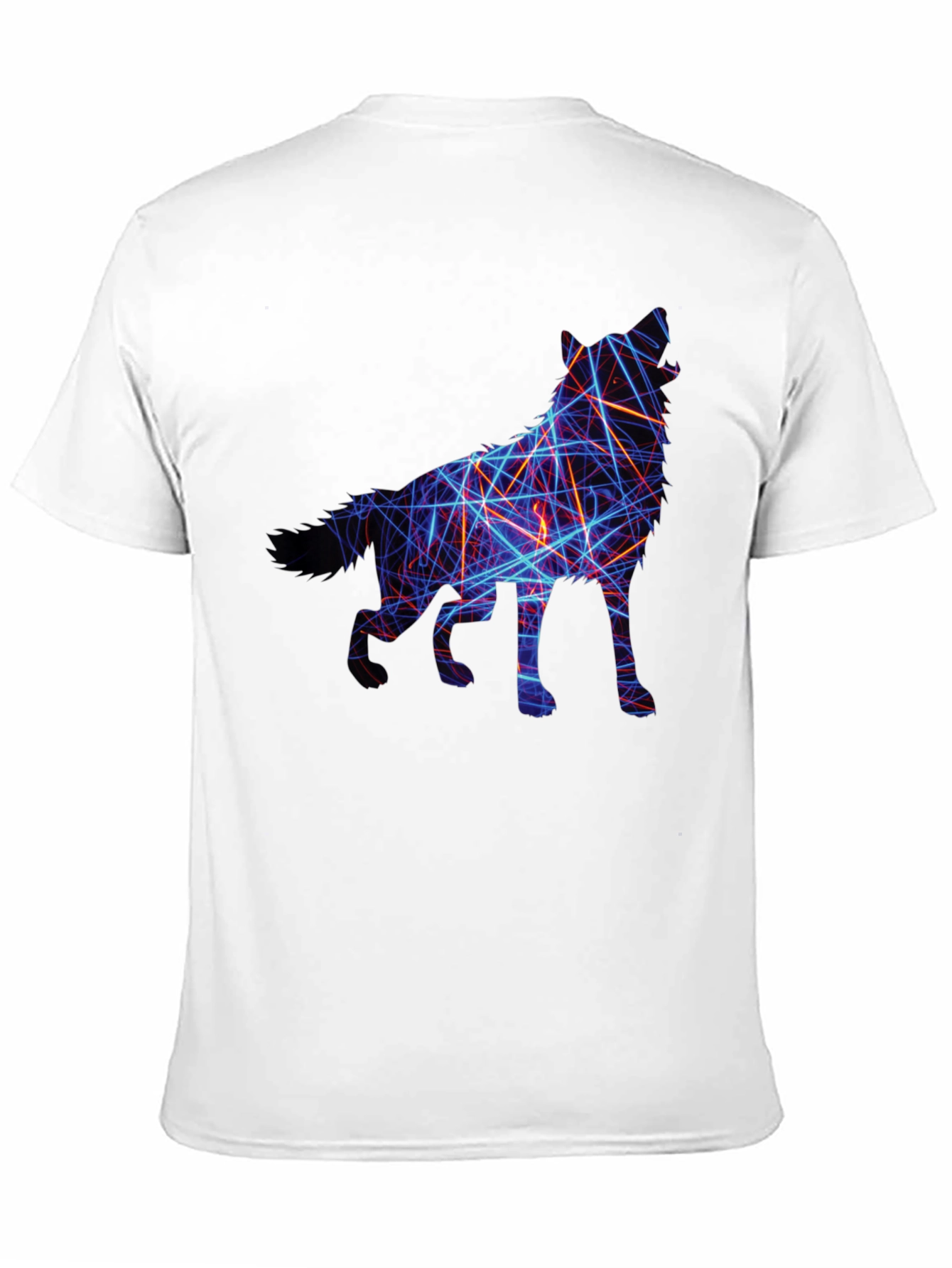 Abstract Wolf Graphic Tee - Black