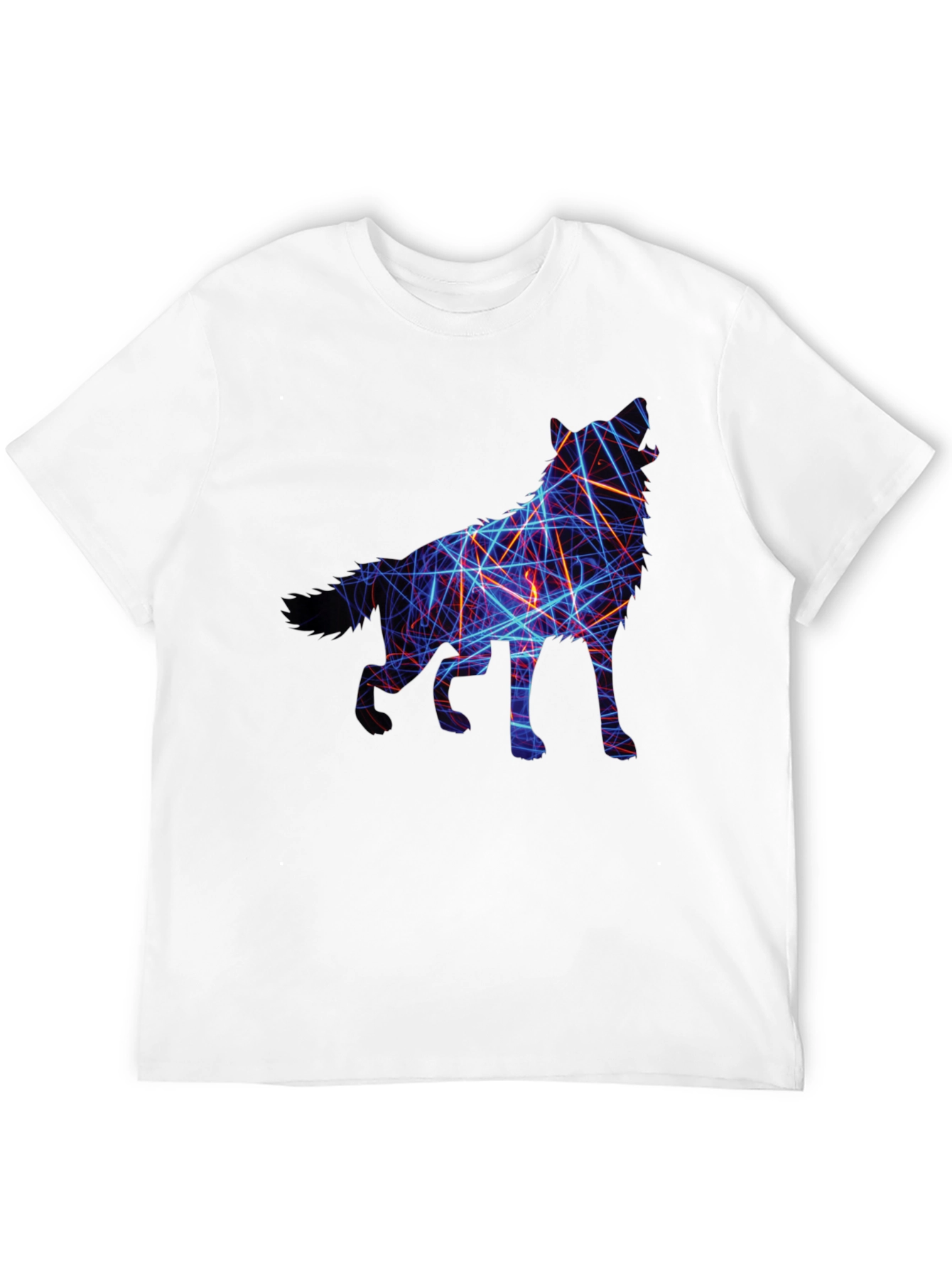 Abstract Wolf Graphic Tee - Black