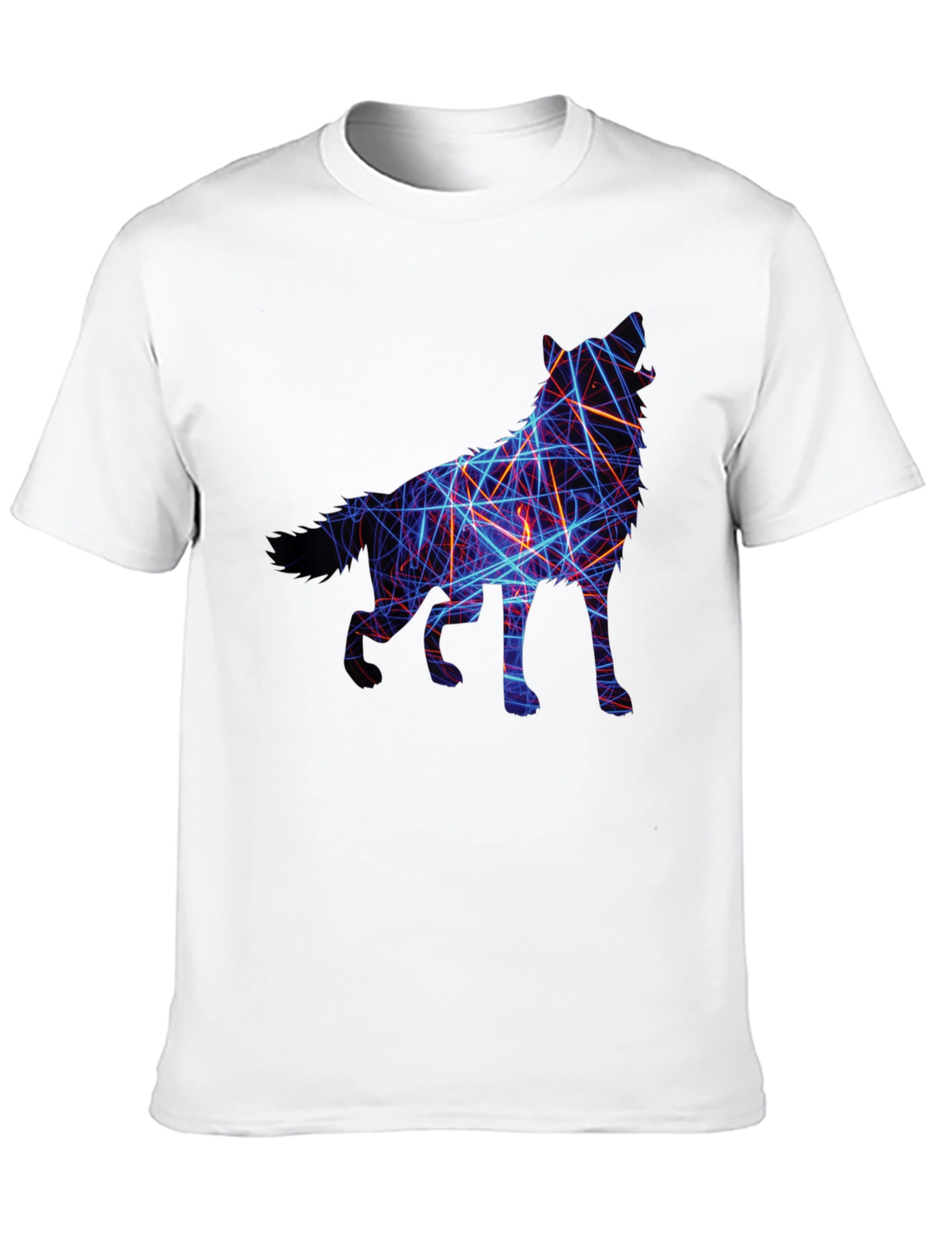 Abstract Wolf Graphic Tee - Black