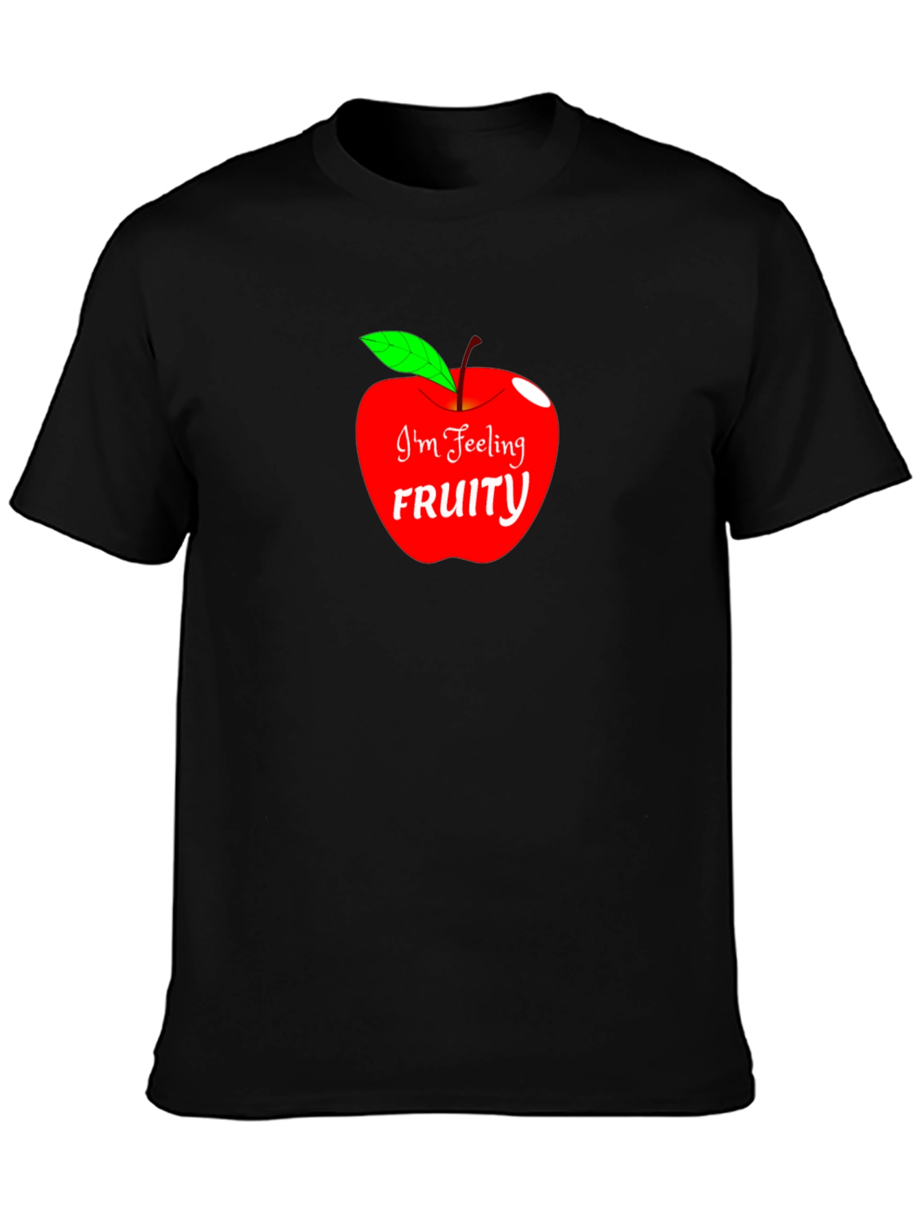 Im Feeling Fruity Apple Graphic Black T-Shirt