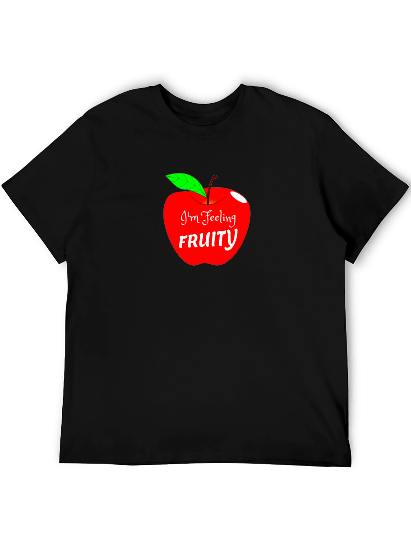 Im Feeling Fruity Apple Graphic Black T-Shirt