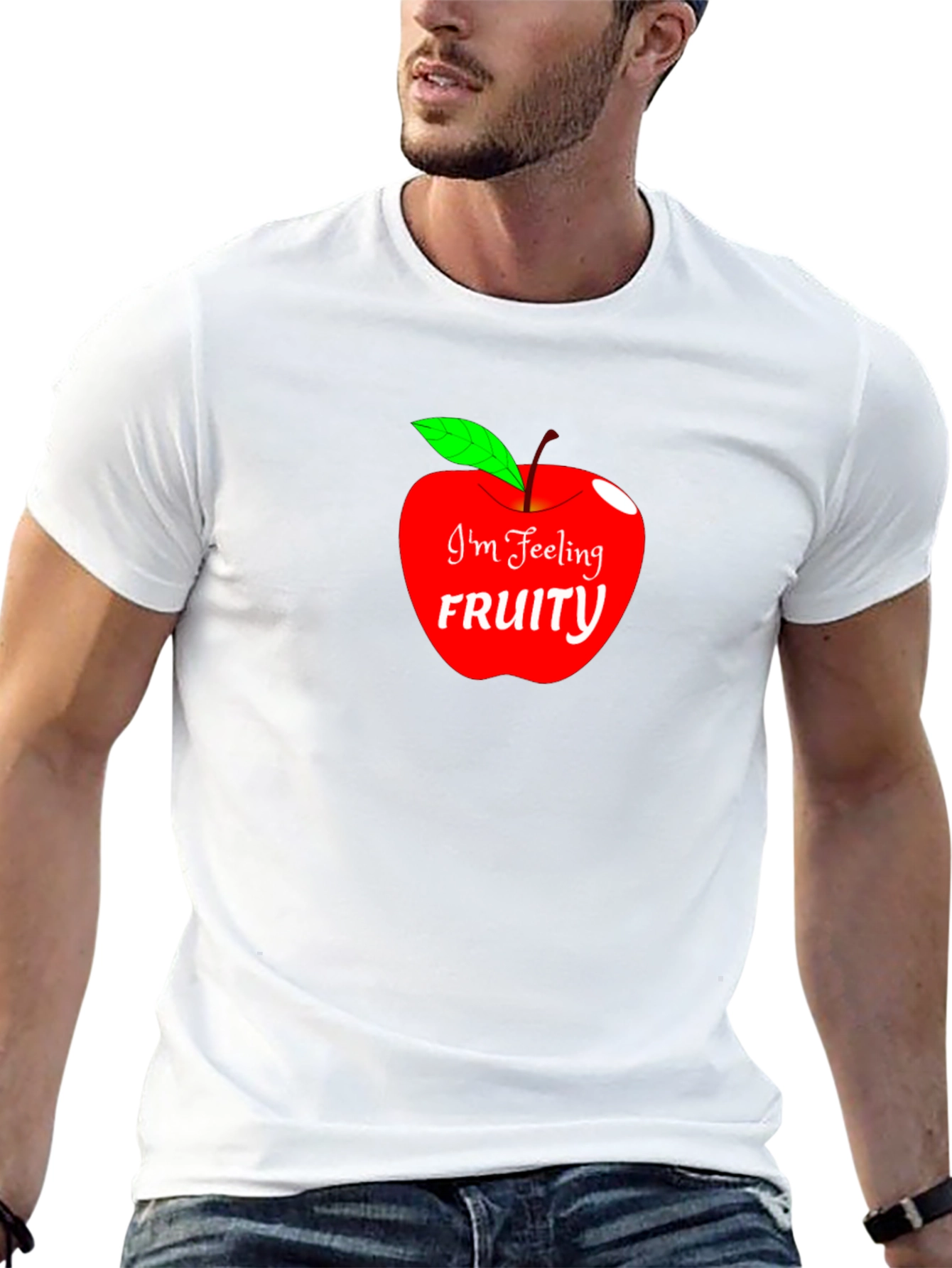 Im Feeling Fruity Apple Graphic Black T-Shirt