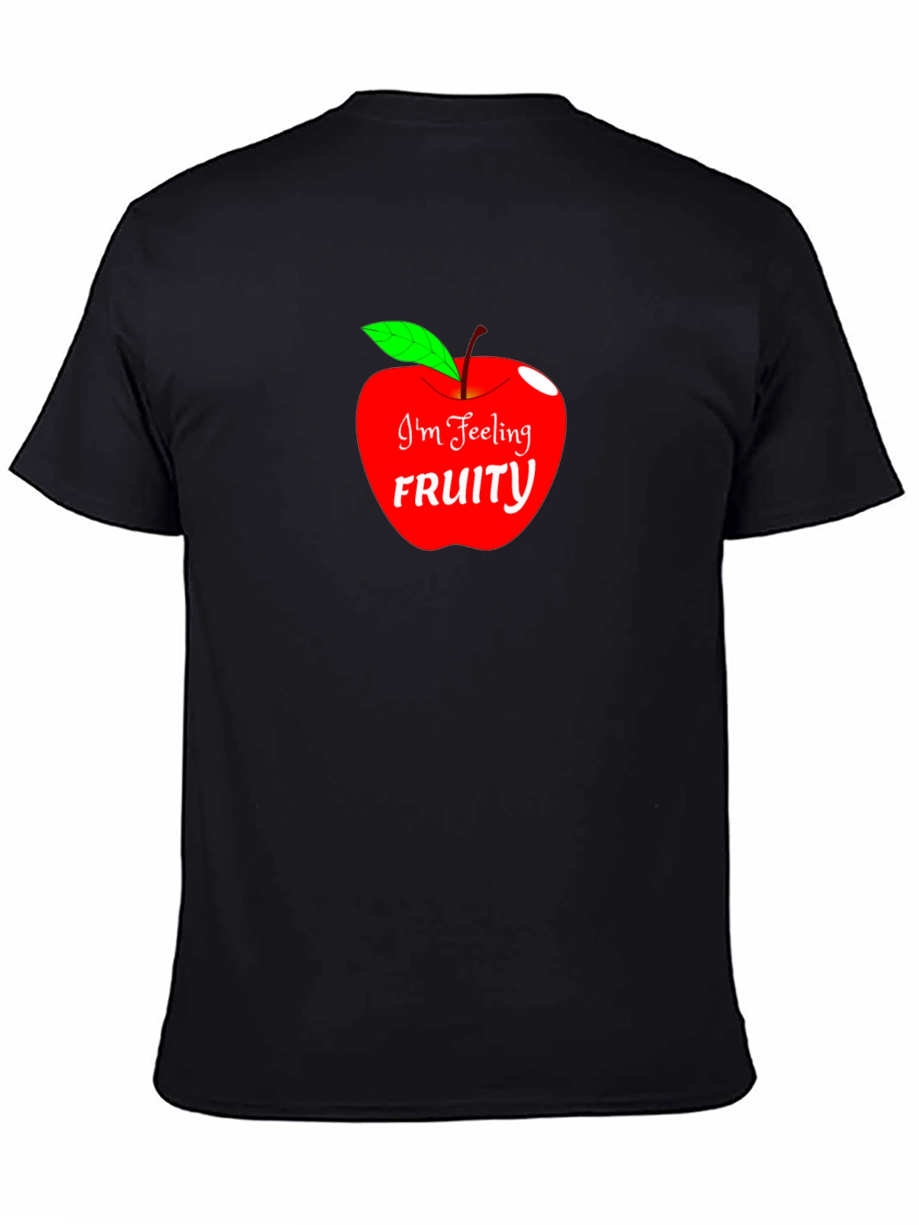 Im Feeling Fruity Apple Graphic Black T-Shirt