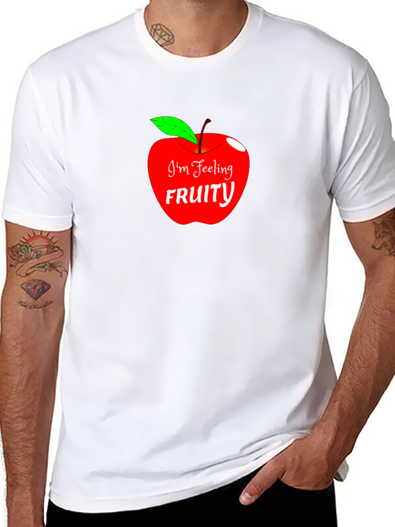 Im Feeling Fruity Apple Graphic Black T-Shirt
