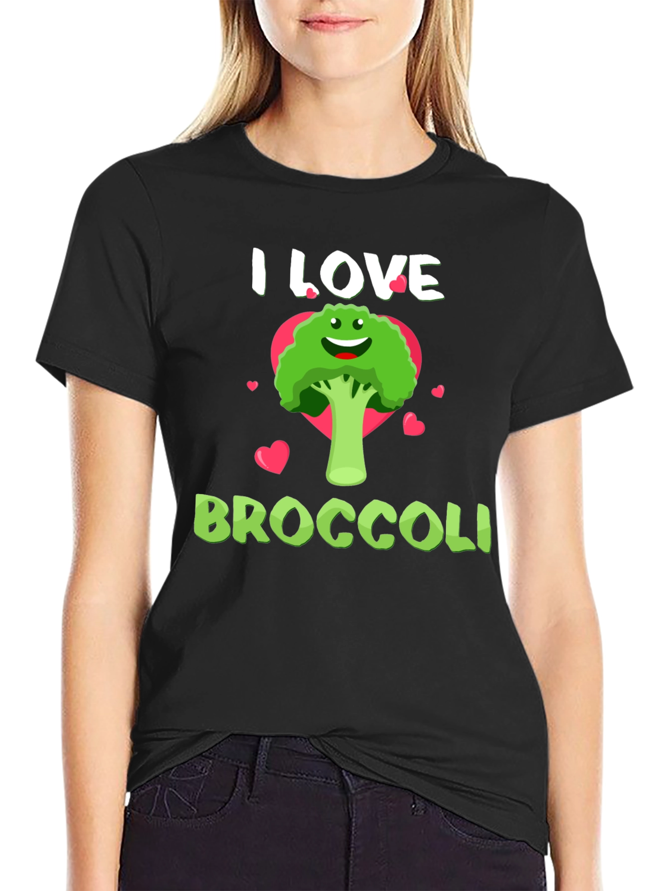 I Love Broccoli T-Shirt - Funny Vegan Tee