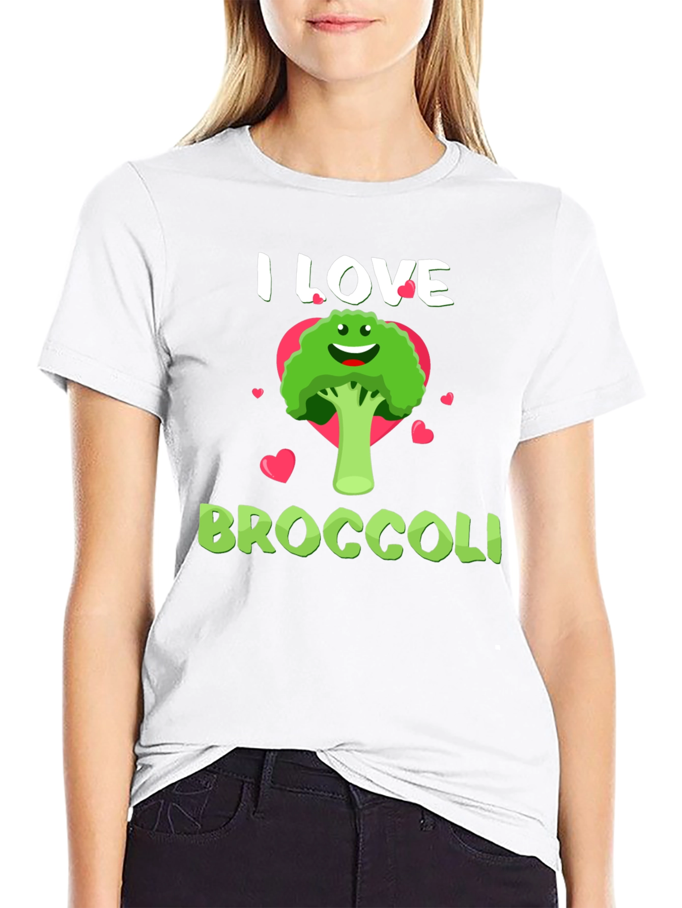 I Love Broccoli T-Shirt - Funny Vegan Tee