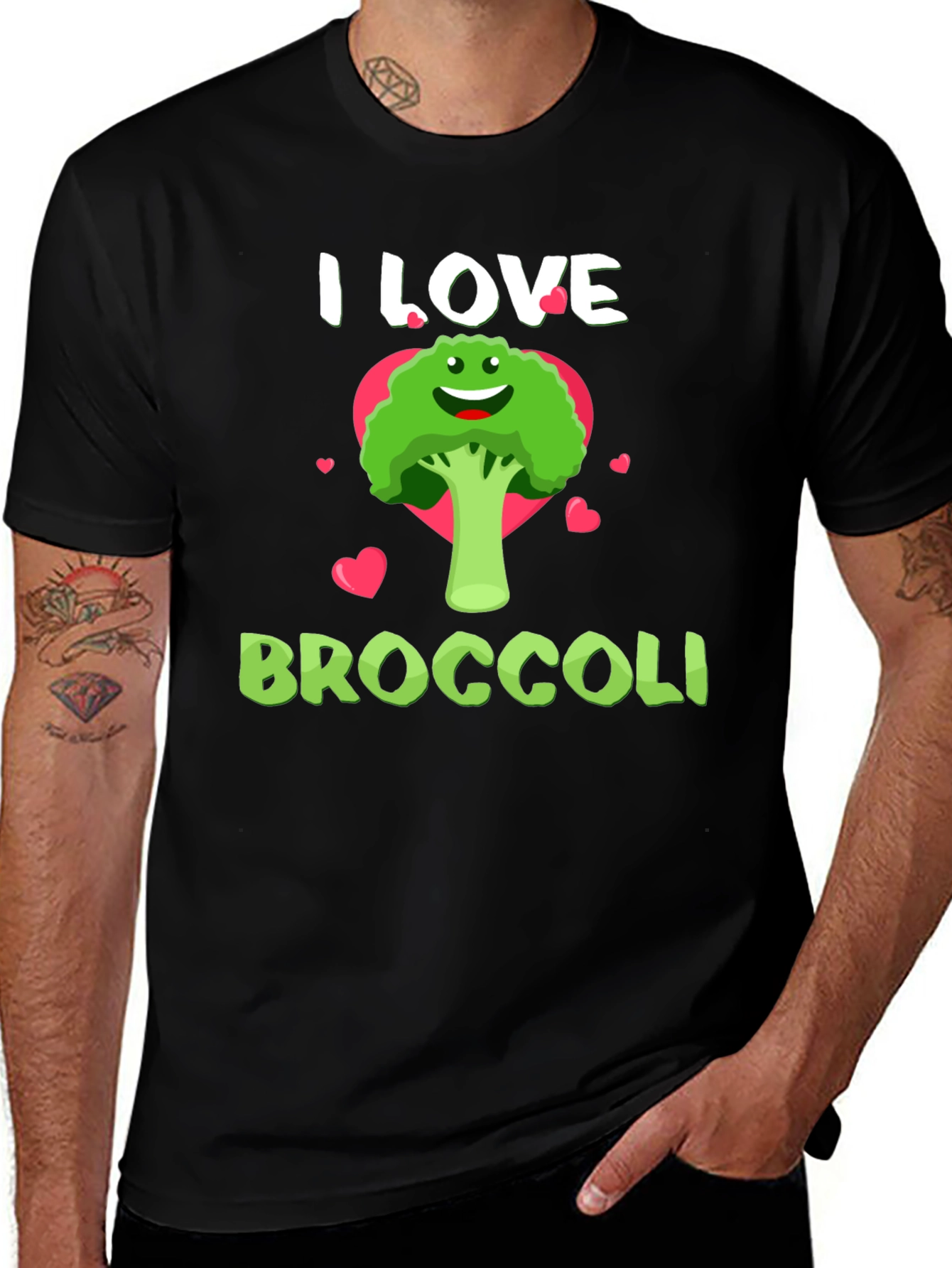 I Love Broccoli T-Shirt - Funny Vegan Tee