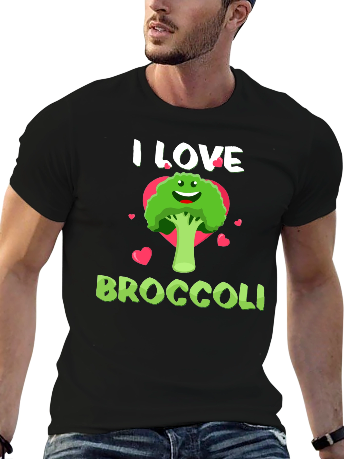 I Love Broccoli T-Shirt - Funny Vegan Tee